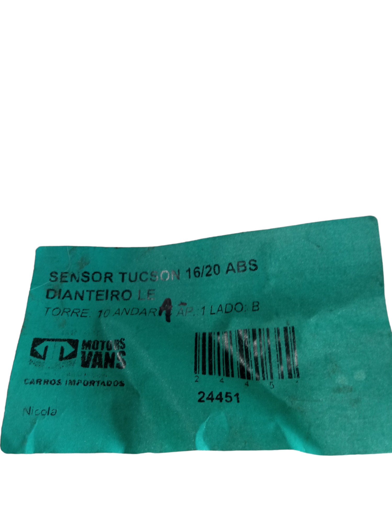Sensor Abs Dianteiro Esquerdo Hyundai Tucson 2016/2020 M.v 5