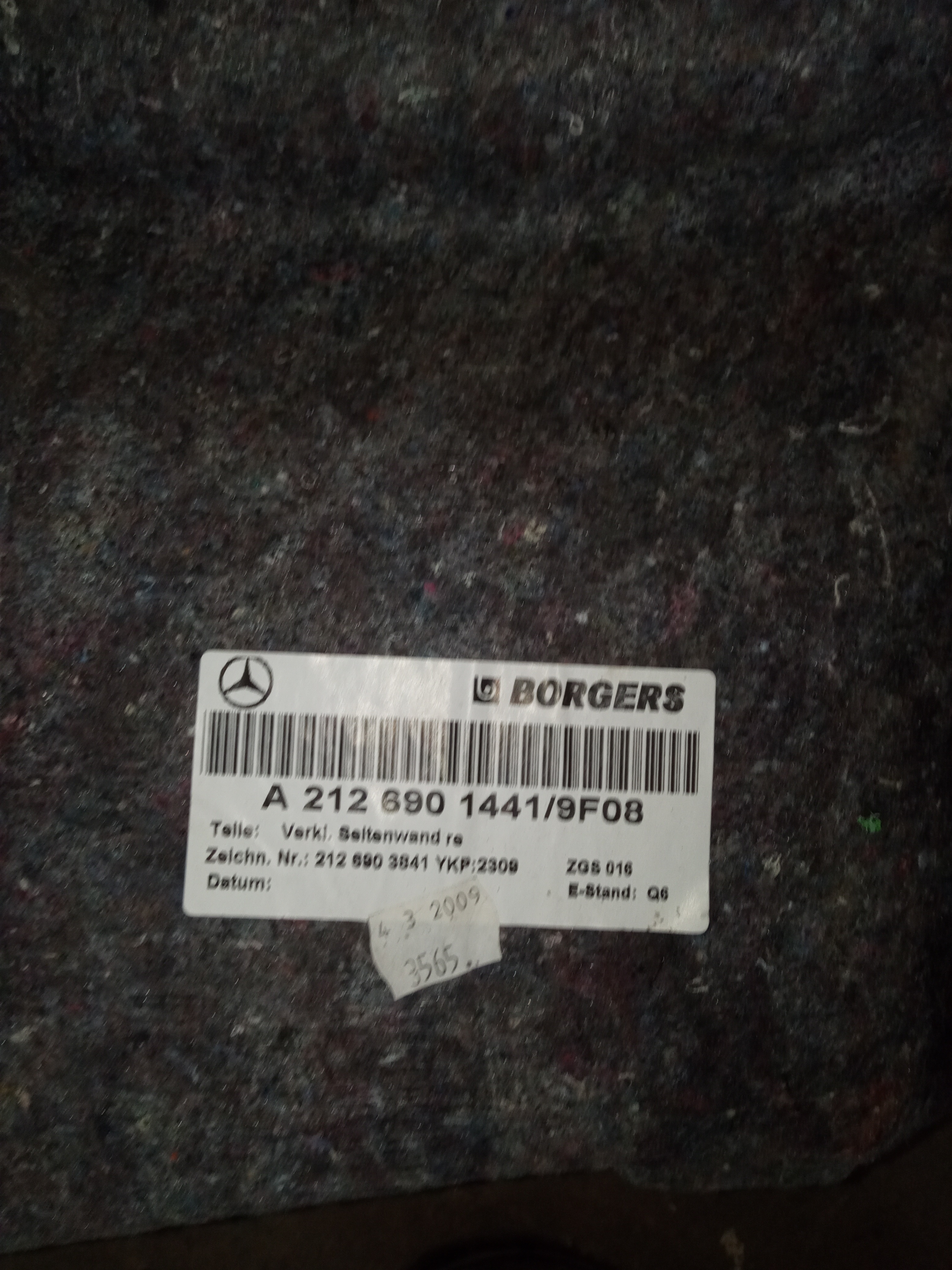 Forro Lateral Porta-malas Direito Mercedes E350 2009/2013 7