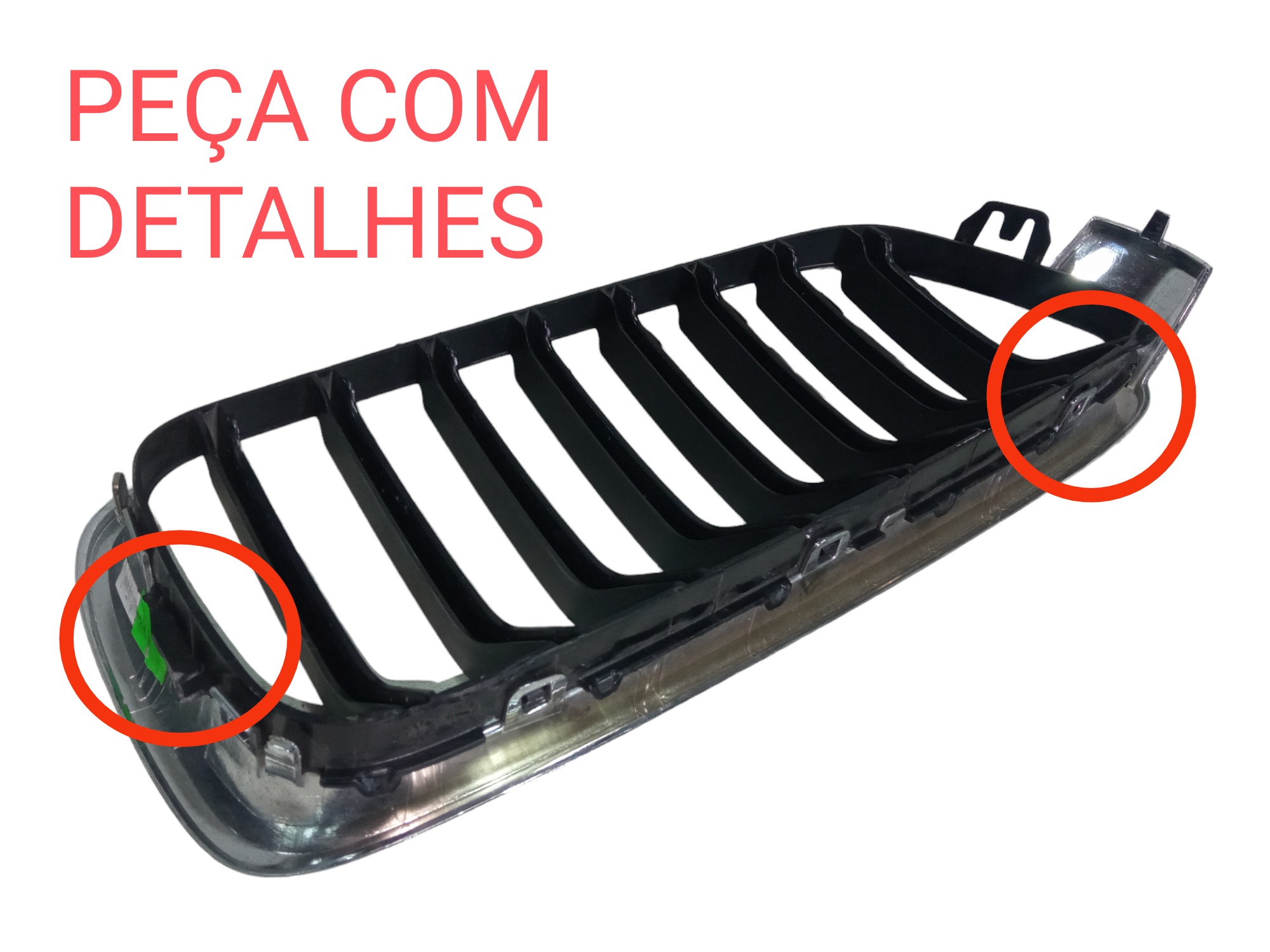 Grade Dianteira Superior Esquerda Bmw 320i 2012 A 2018 Usada Preto Brilhante 2