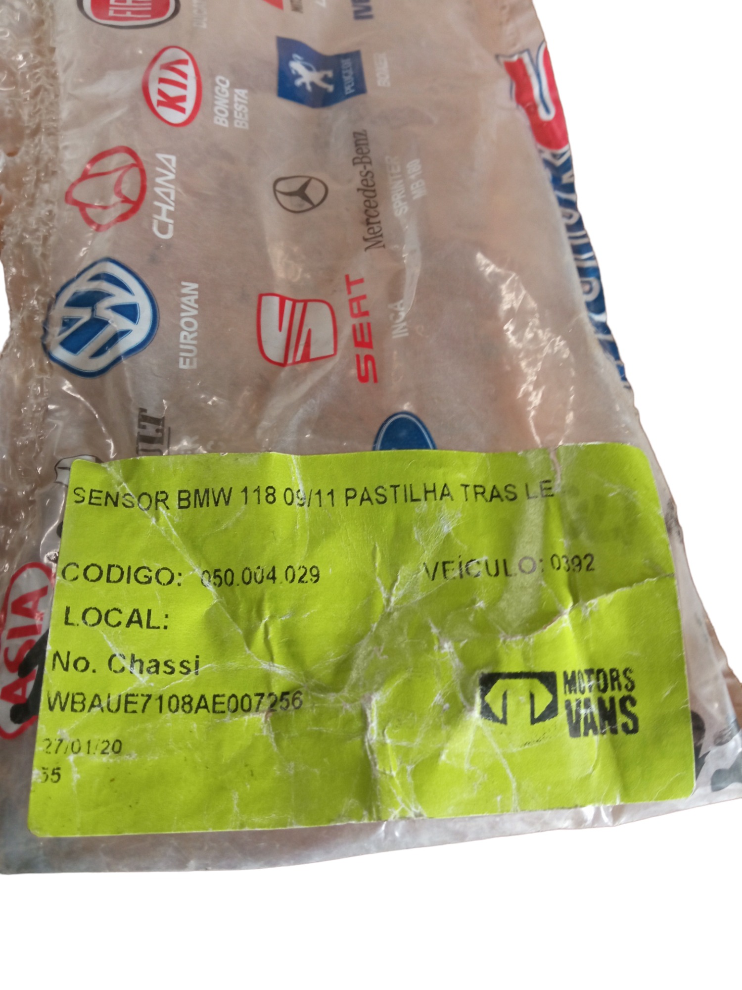 Sensor Abs Pastilha Traseiro Esquerdo Bmw 118i 2009/2011 M.v 5