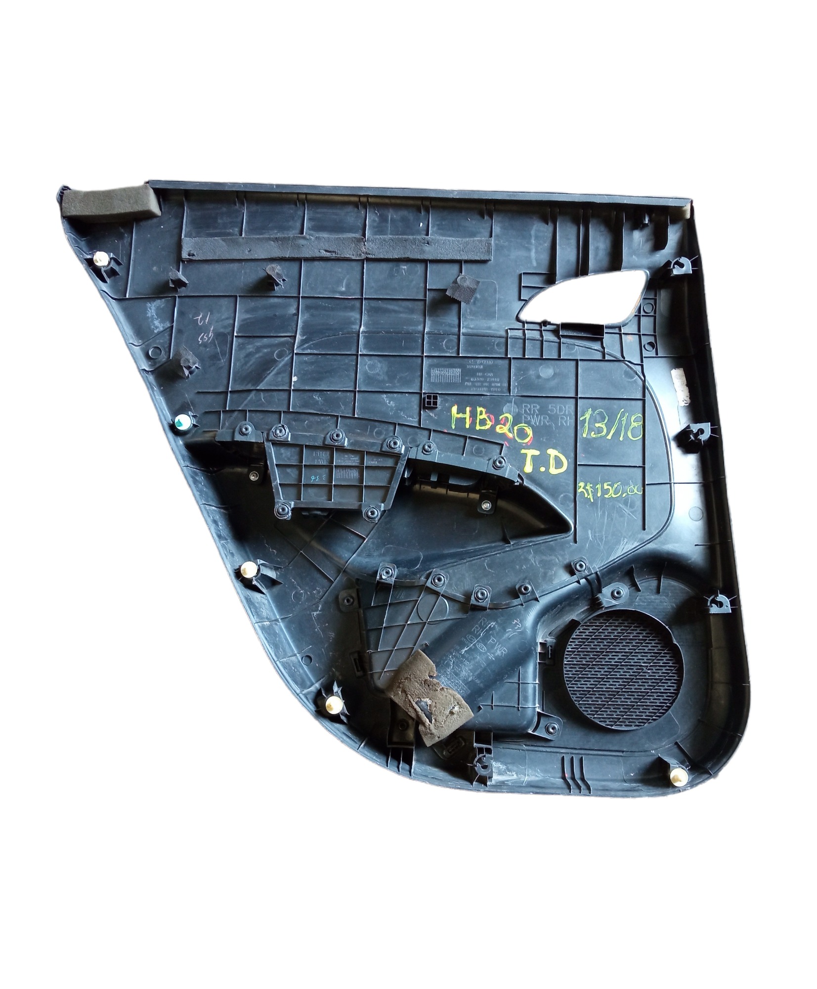 Forro De Porta Traseira Direita Hyundai Hb20 2013 A 2018 Preto 3