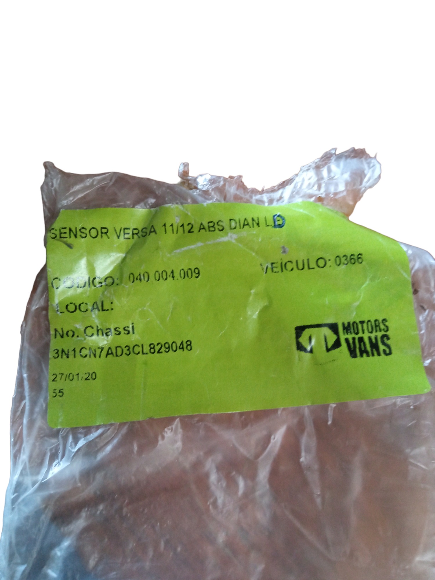 Sensor Abs Dianteiro Direito Nissan Versa 2011/2012 M.v 5