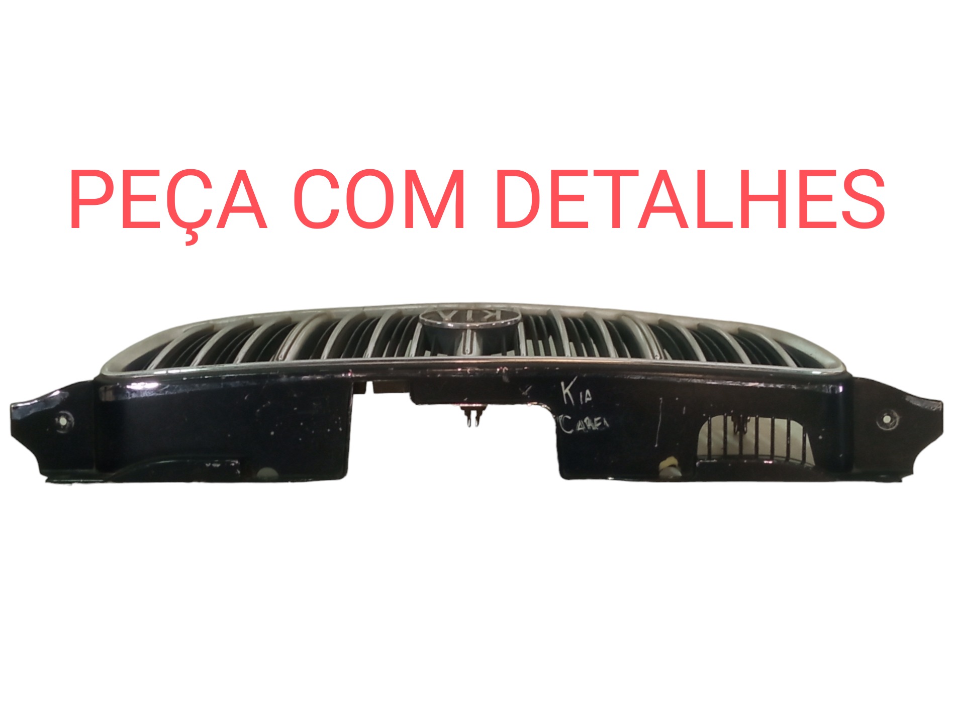 Moldura Grade Frontal Emblema Kia Carens 99 2001 Original  Preto 0 2