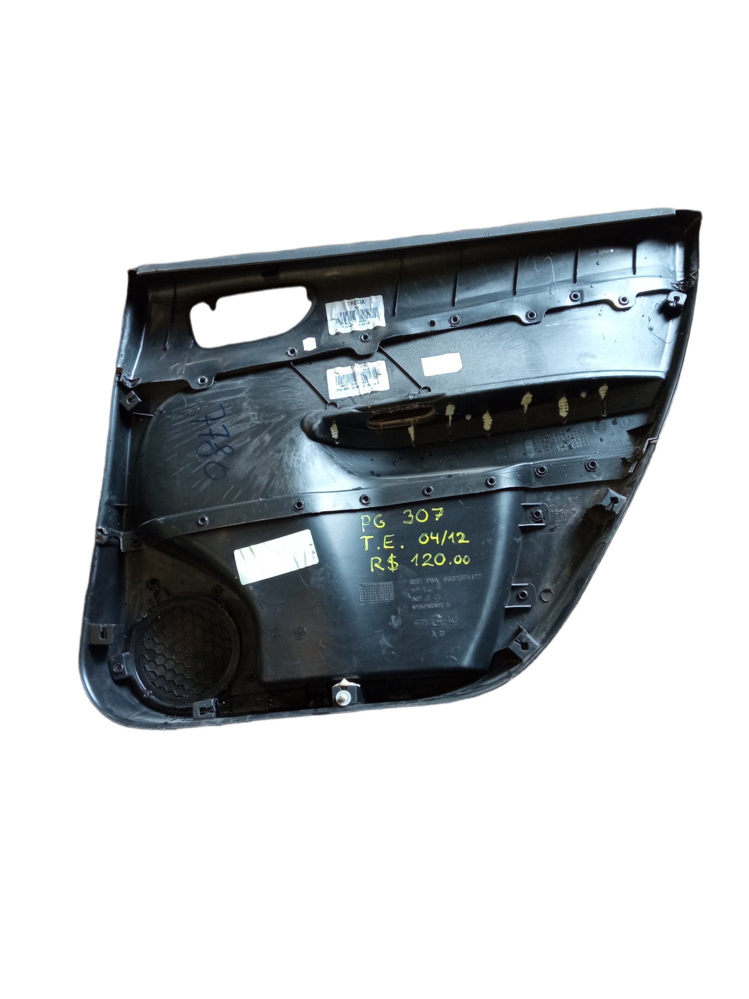 Forro  Porta Traseira Esquerda Peugeot 307 2004 Usado  Preto 2