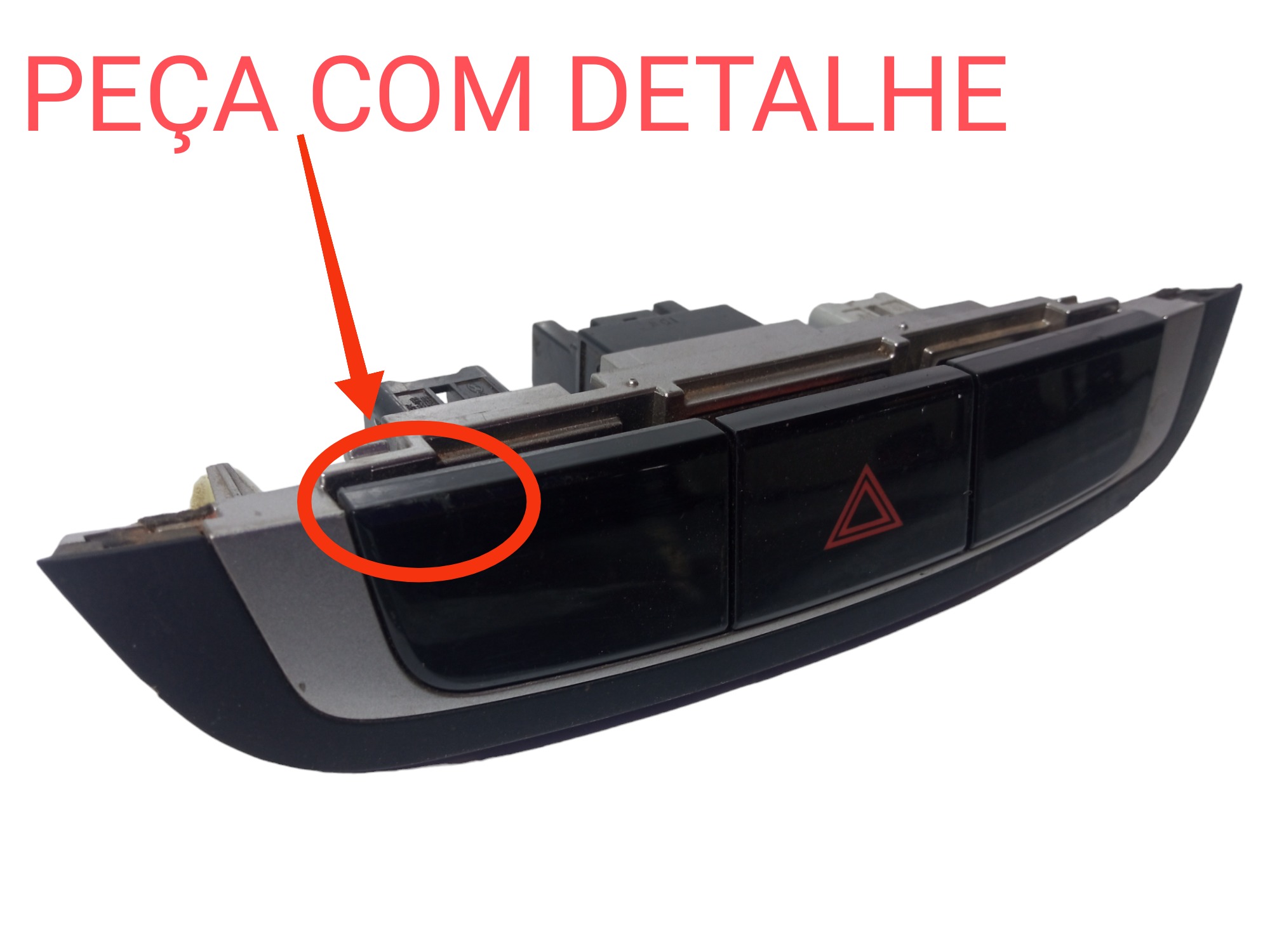 Moldura Botao Comando Pisca Alerta Hyundai Ix35 2010 A 2015 Preto 2
