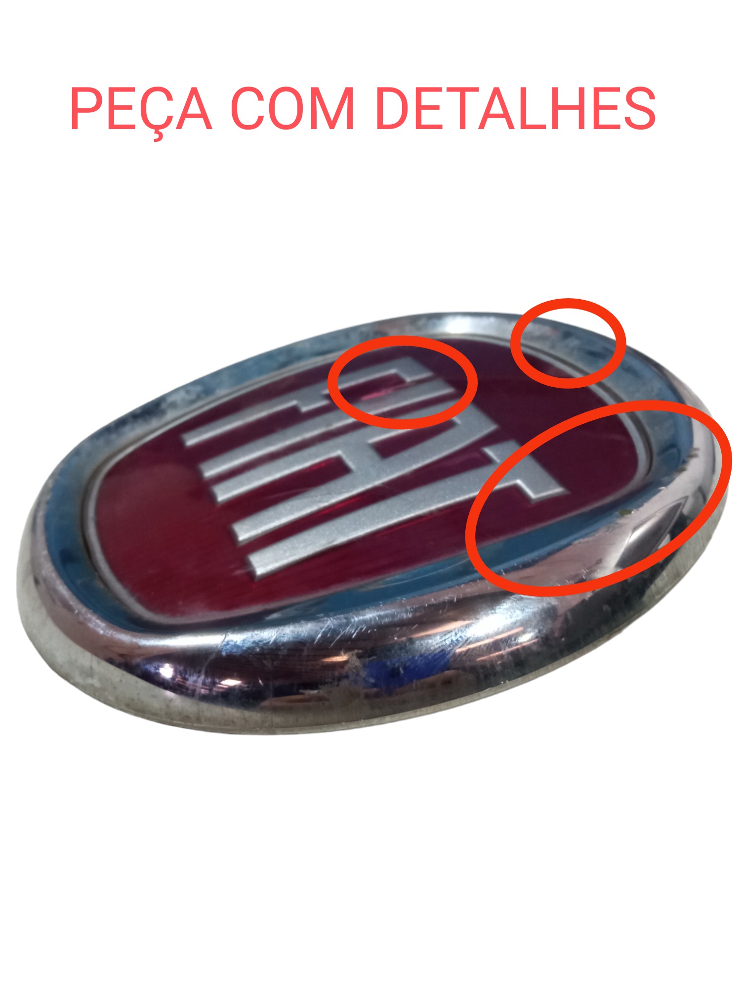 Emblema Logo Traseiro Fiat Idea Argo Doblo Original Usado  Vermelho 2