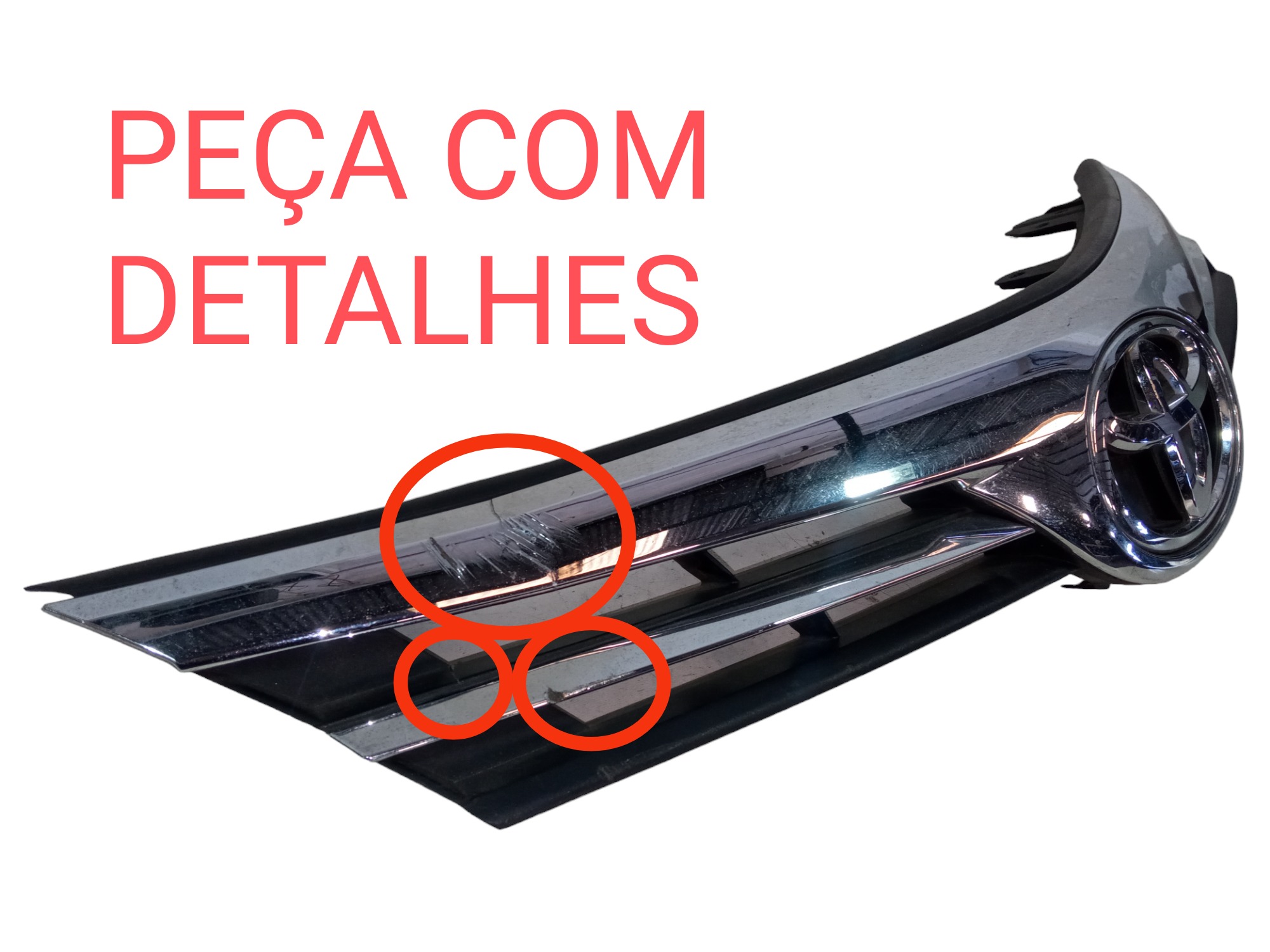 Grade Dianteira Superior Friso Emblema Toyota Corolla 2018 2