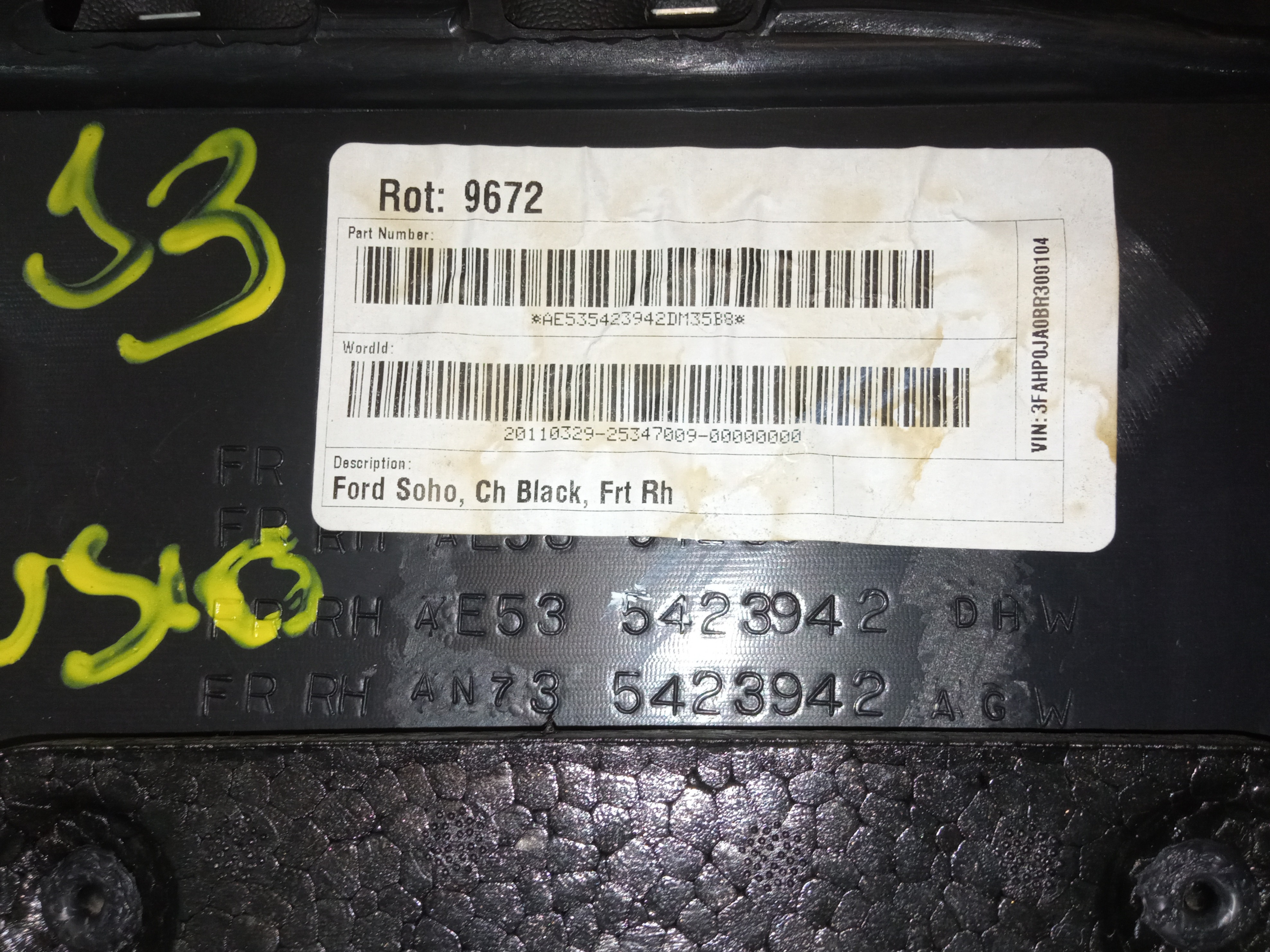 Forro Porta Dianteira Direita Ford Fusion 2007 A 2010 Usado  Preto 3
