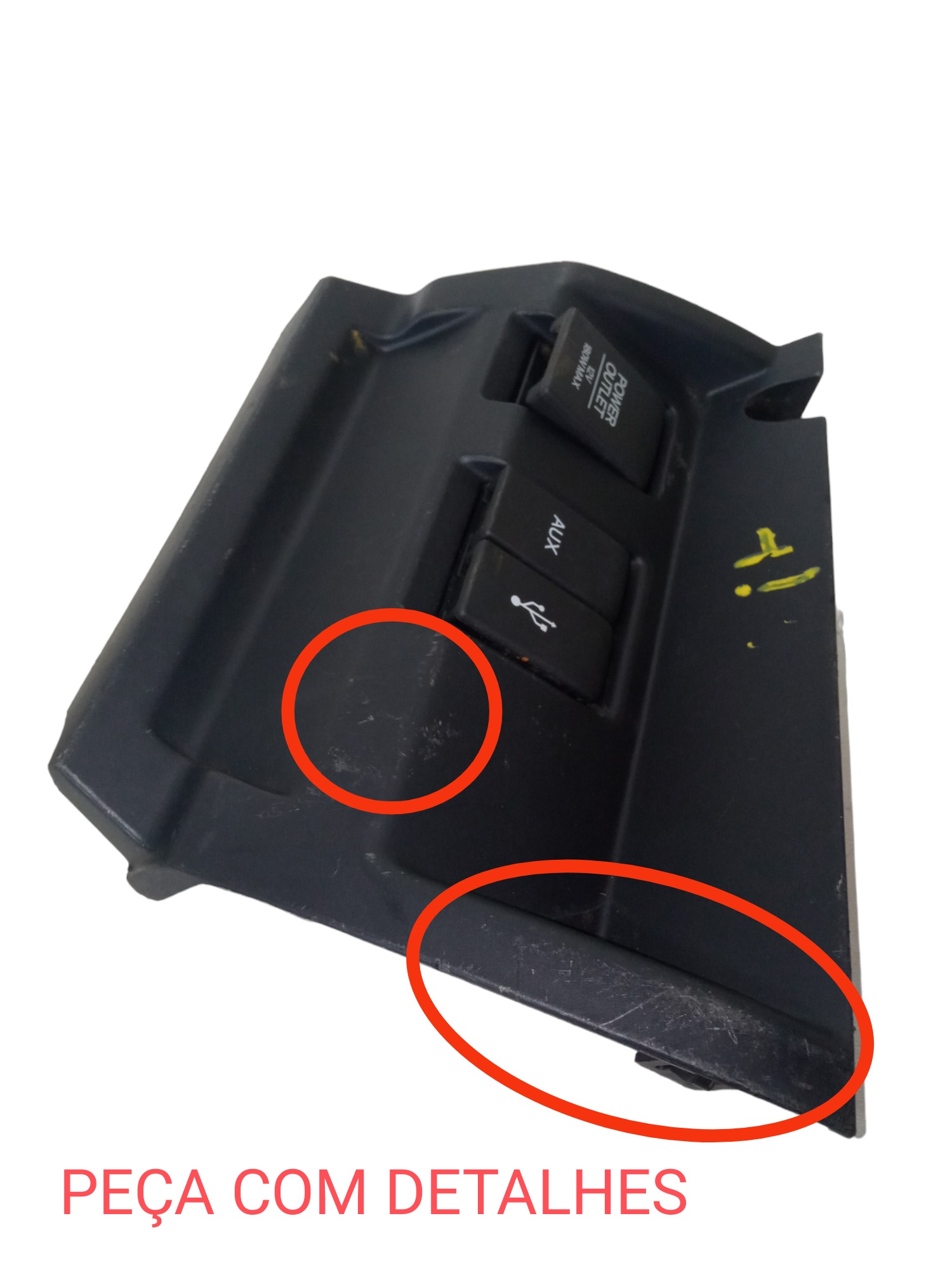 Moldura Painel Entrada Usb Aux Tomada 12v Honda Fit 2017 2