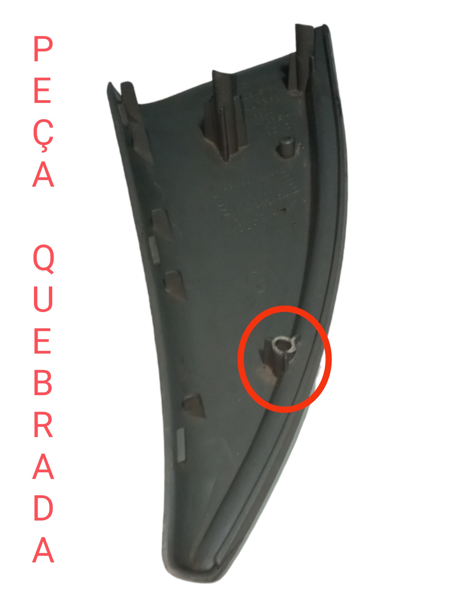 Moldura Interna Retrovisor Esquerdo Renault Clio 2000 A 2007 Cinza 2