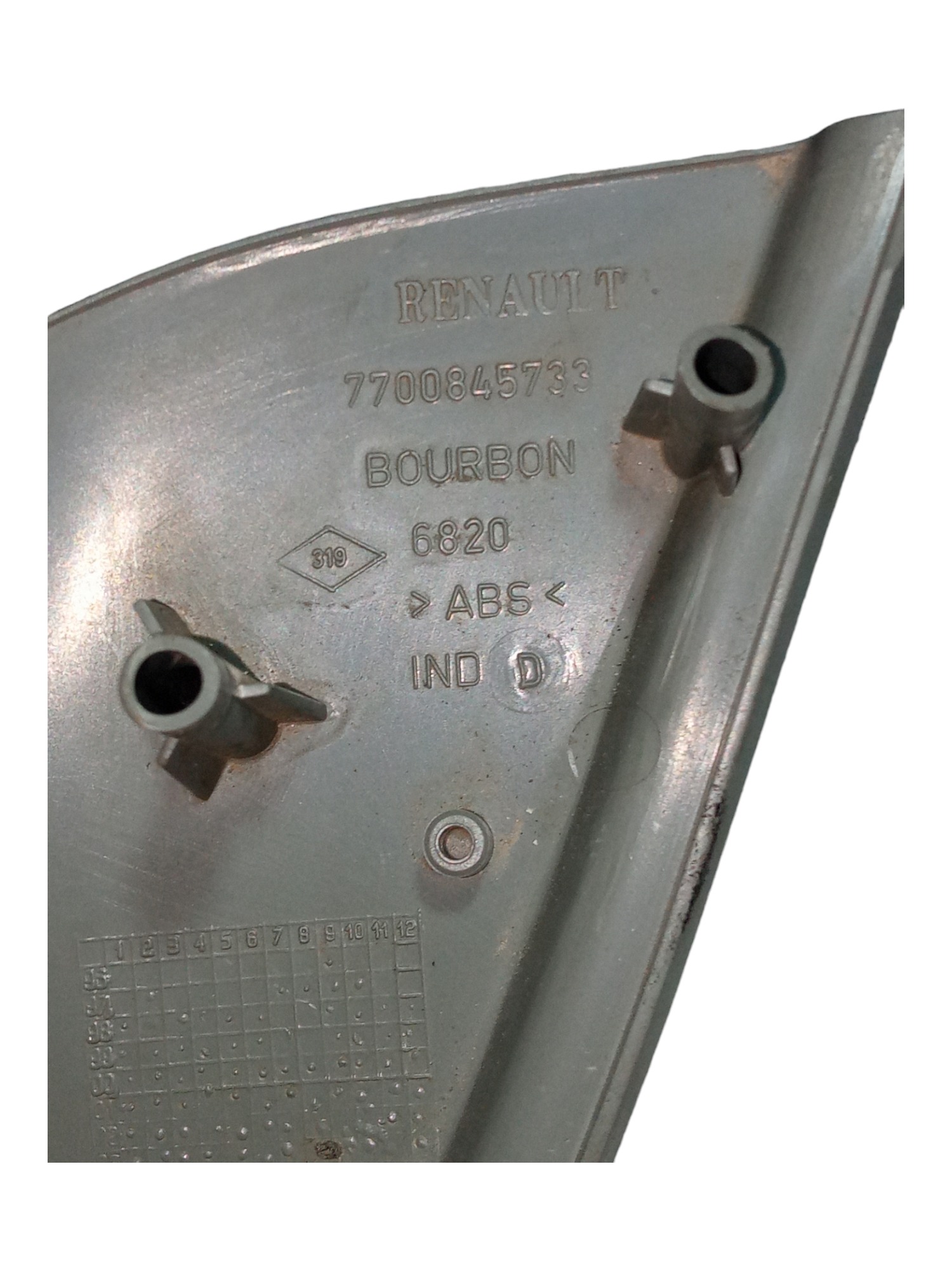 Moldura Interna Retrovisor Esquerdo Renault Clio 2000 A 2007 Cinza 3