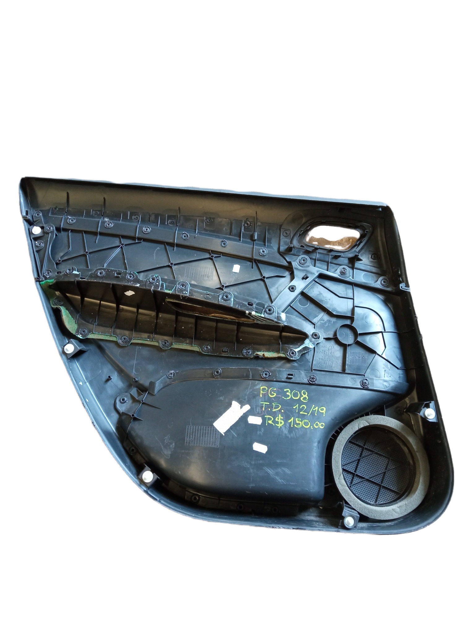 Forro De Porta Traseira Direita Peugeot 308 2012 A 2019 Preto 2