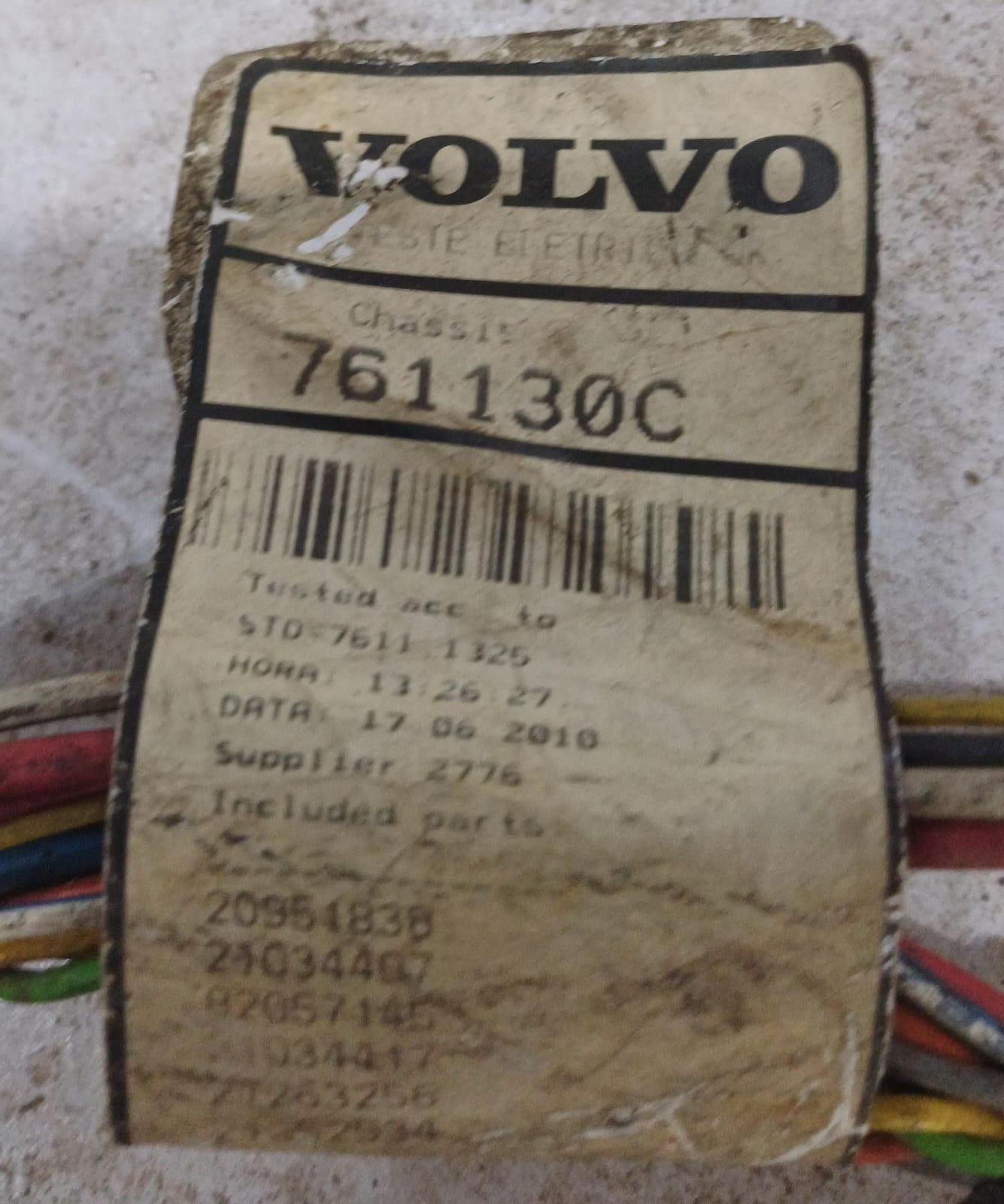 Chicote Elétrico Volvo 761130c 1 5