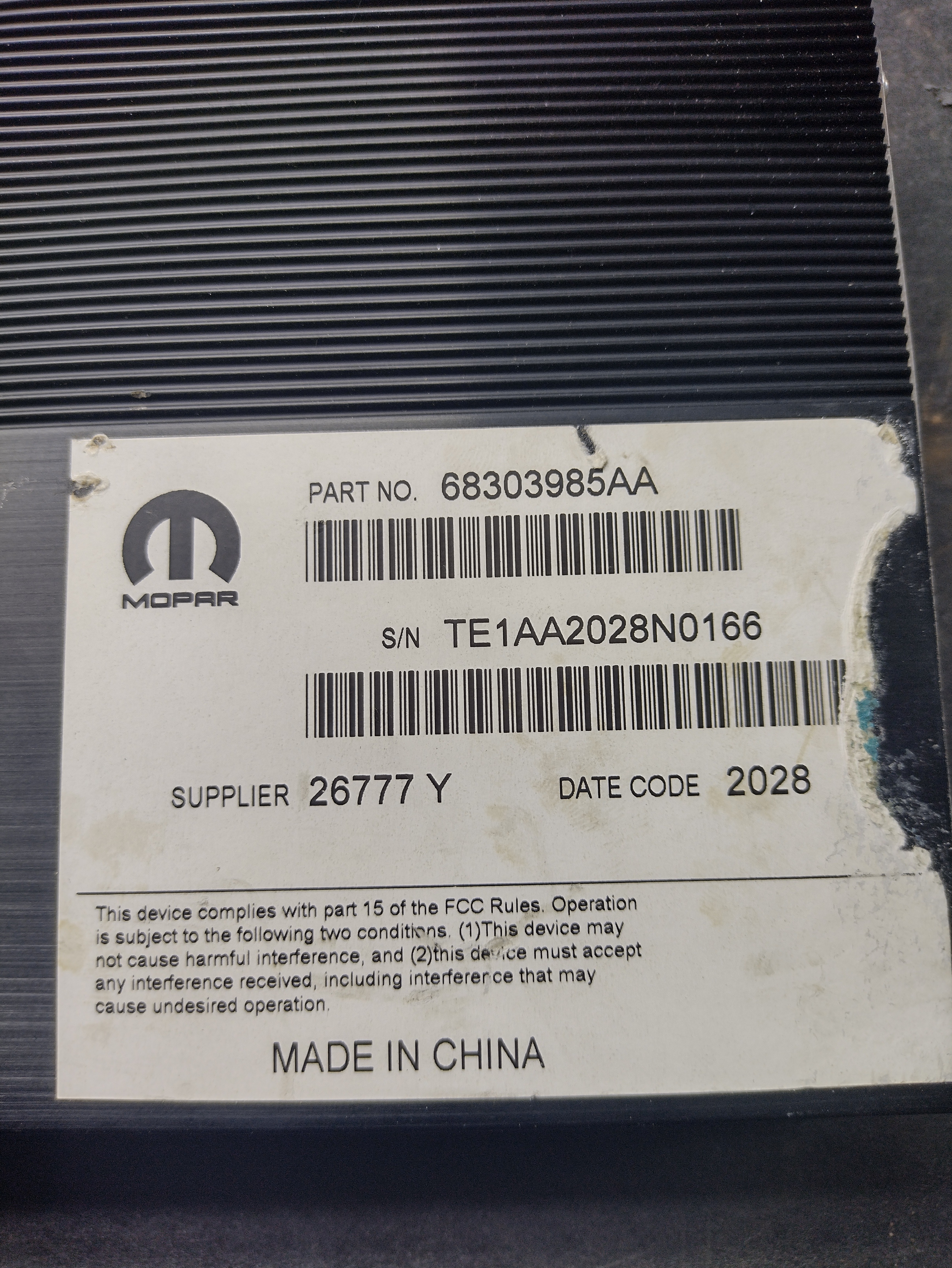 Módulo Som Dodge Ram 2018 68303985aa Mopar 4