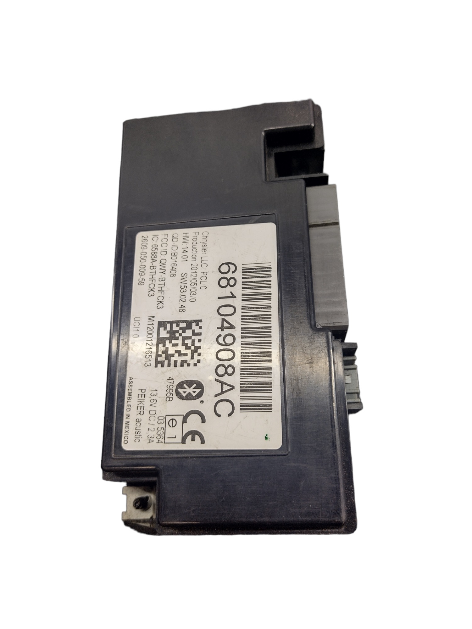 Módulo Bluetooth Dodge Ram 2012 68104908ac 2