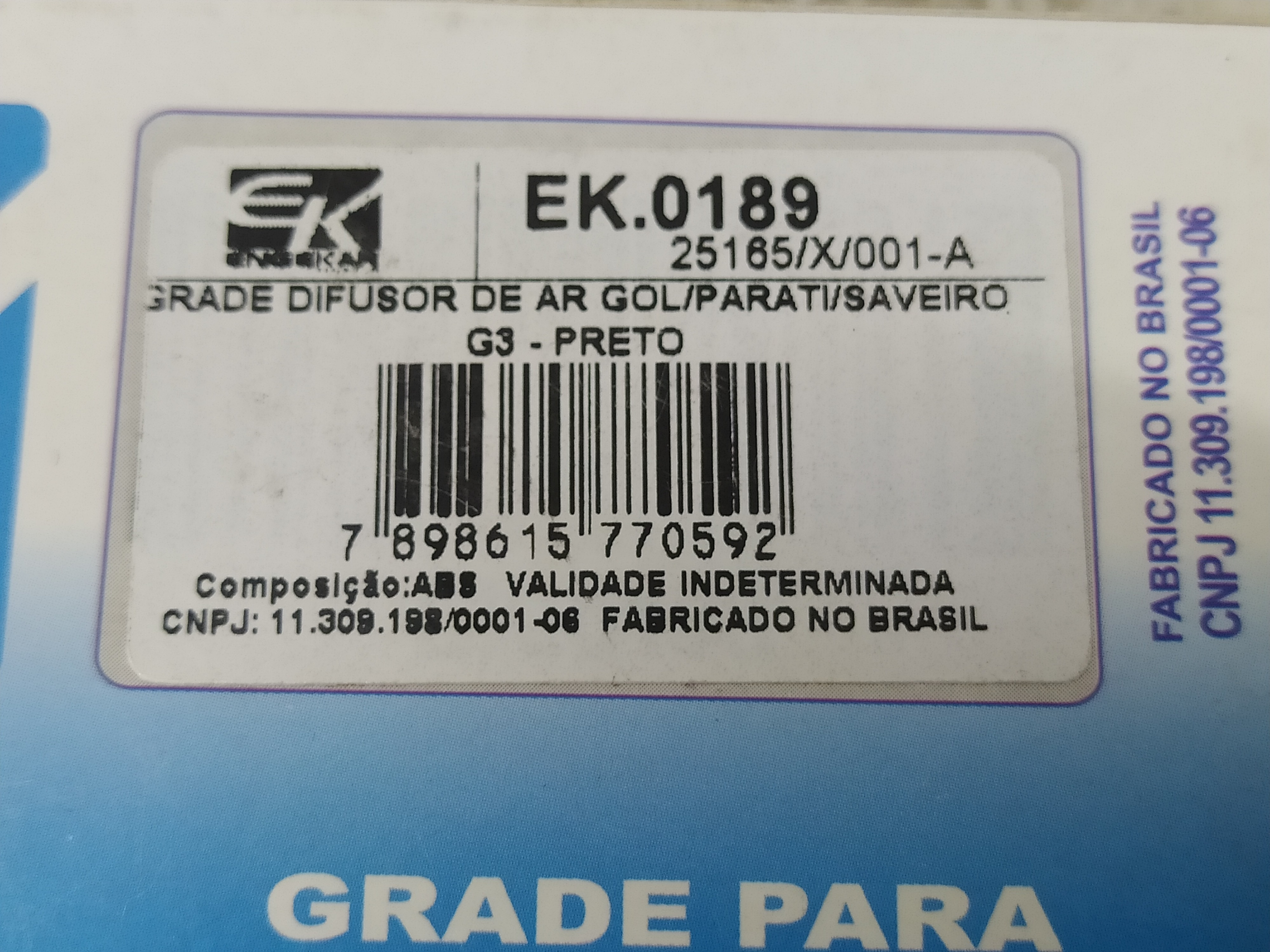 Grade Difusor De Ar VW Gol Parati Saveiro G3 Balcão 2