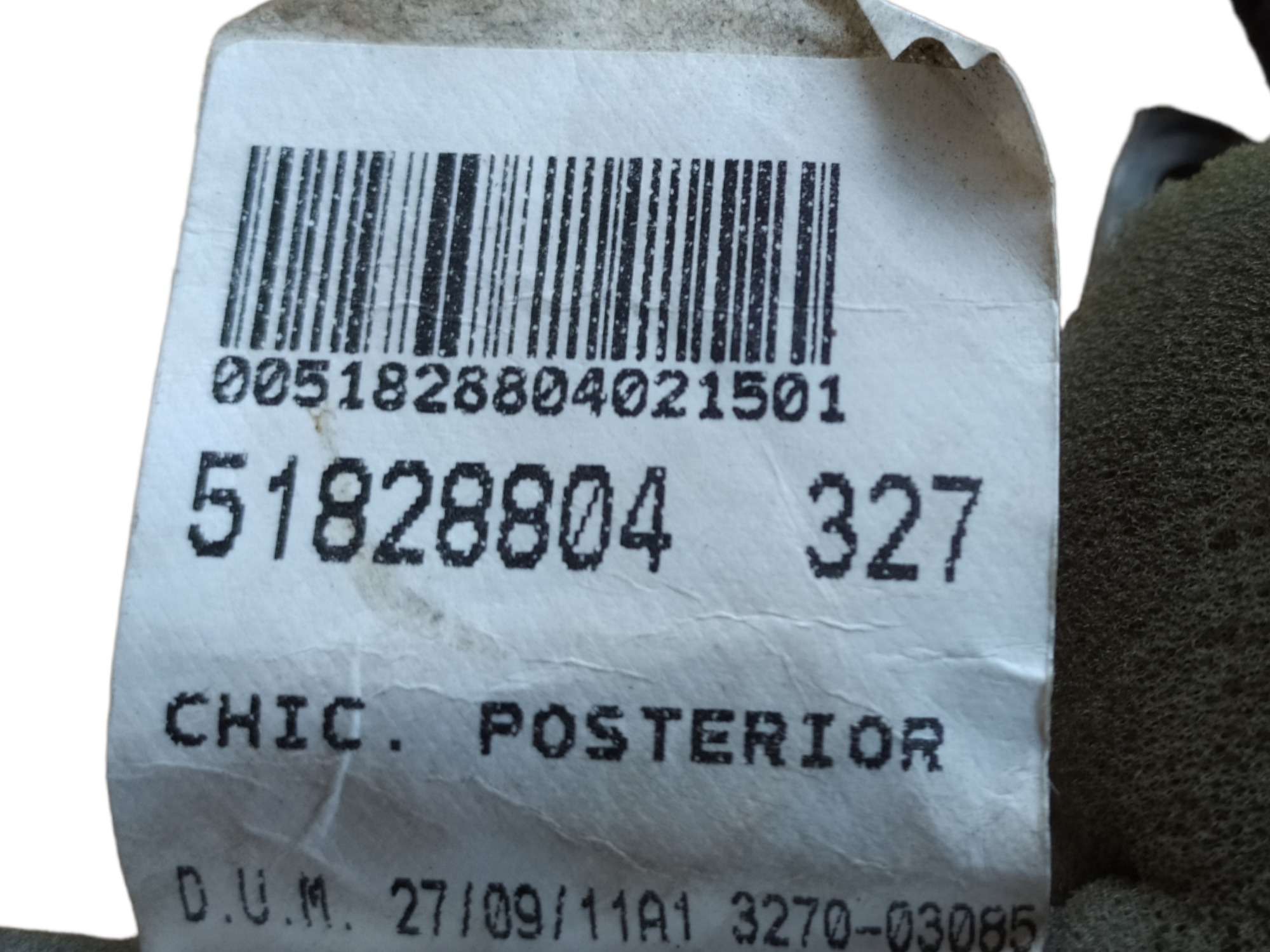 Chicote Posterior Fiat Uno Vivace 1.0 2014 51828804327 V85 3