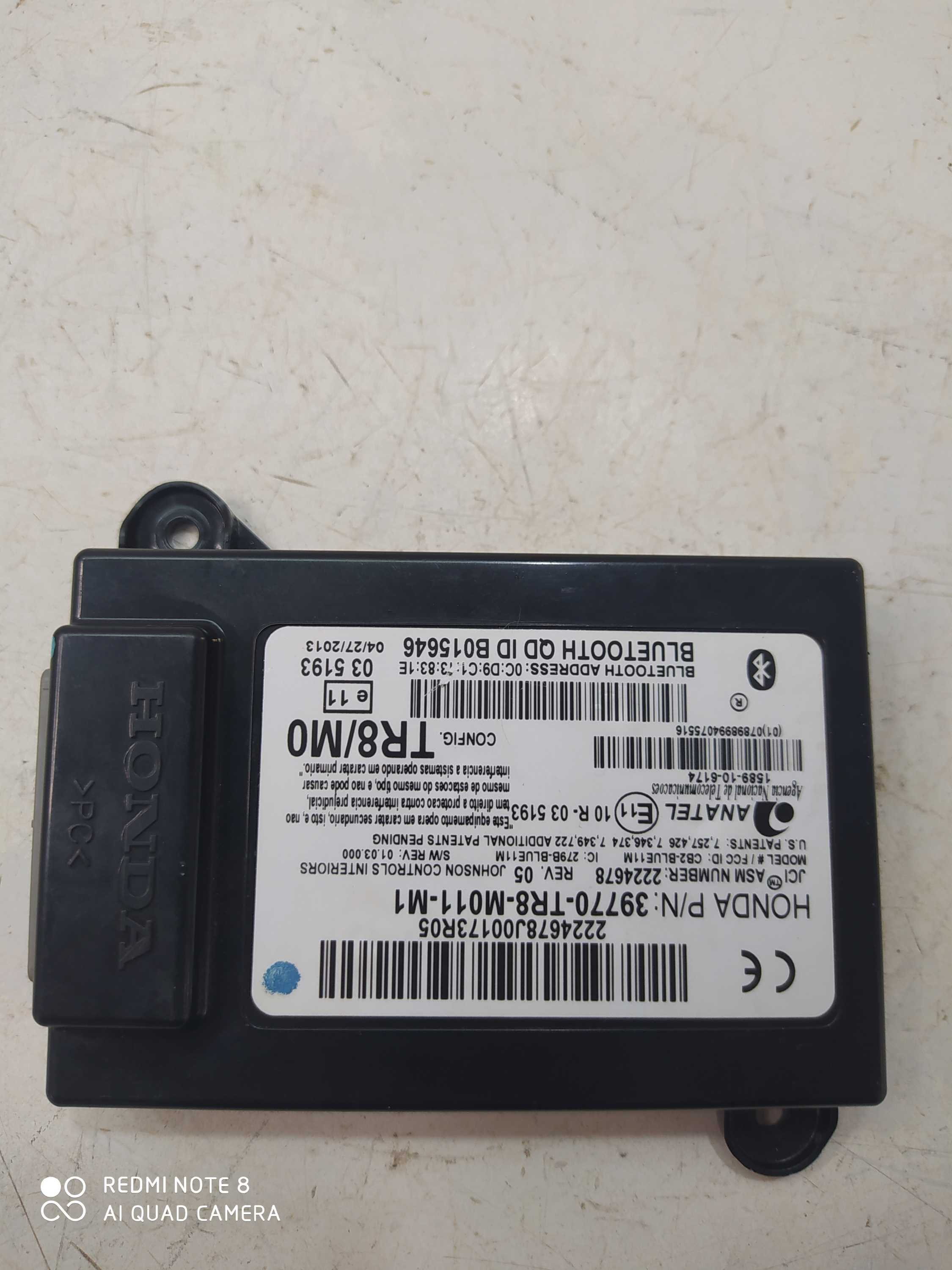 Módulo Central Bluetooth Honda Civic 2.0 2014 39770tr8 3