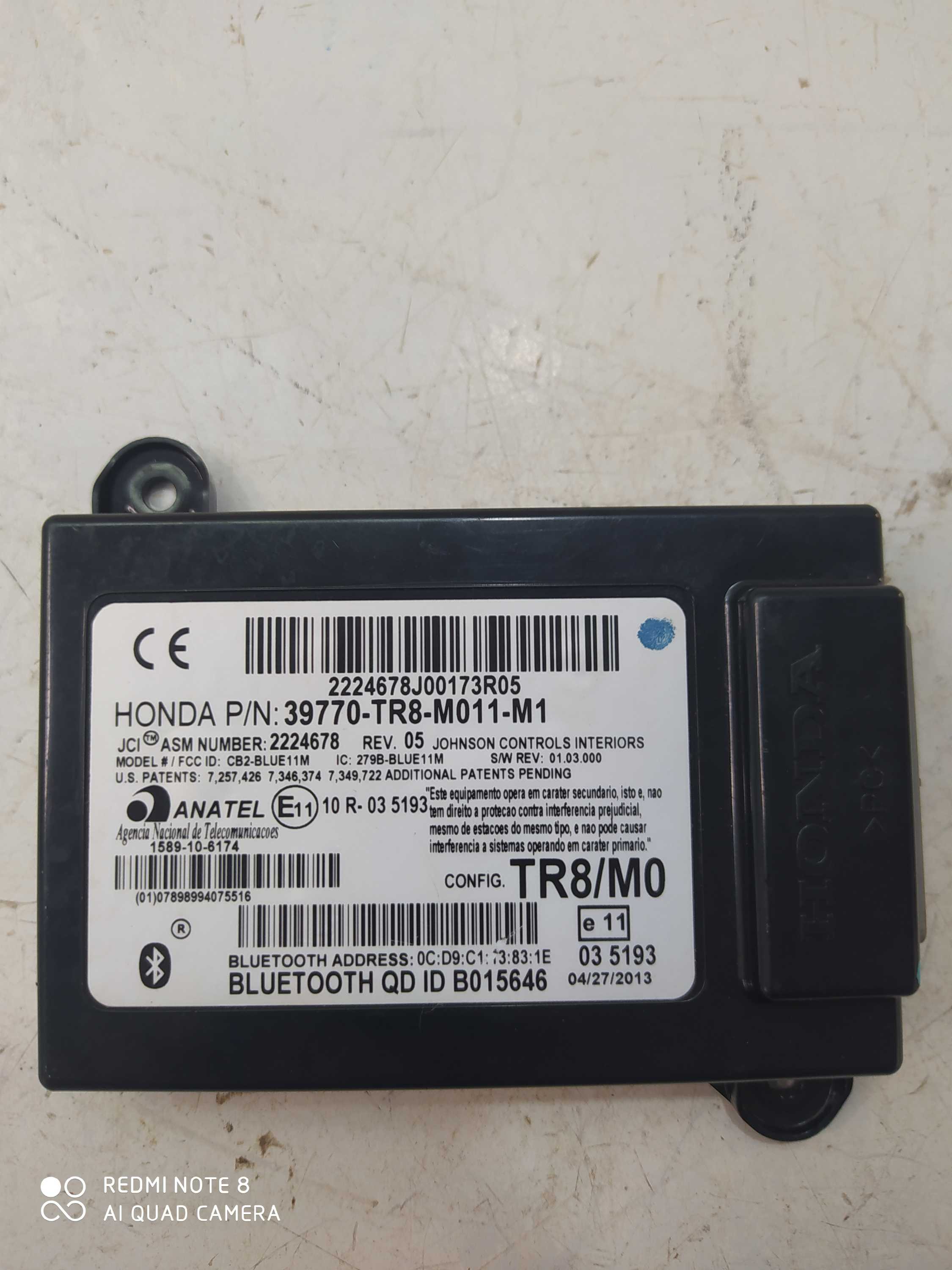 Módulo Central Bluetooth Honda Civic 2.0 2014 39770tr8 4