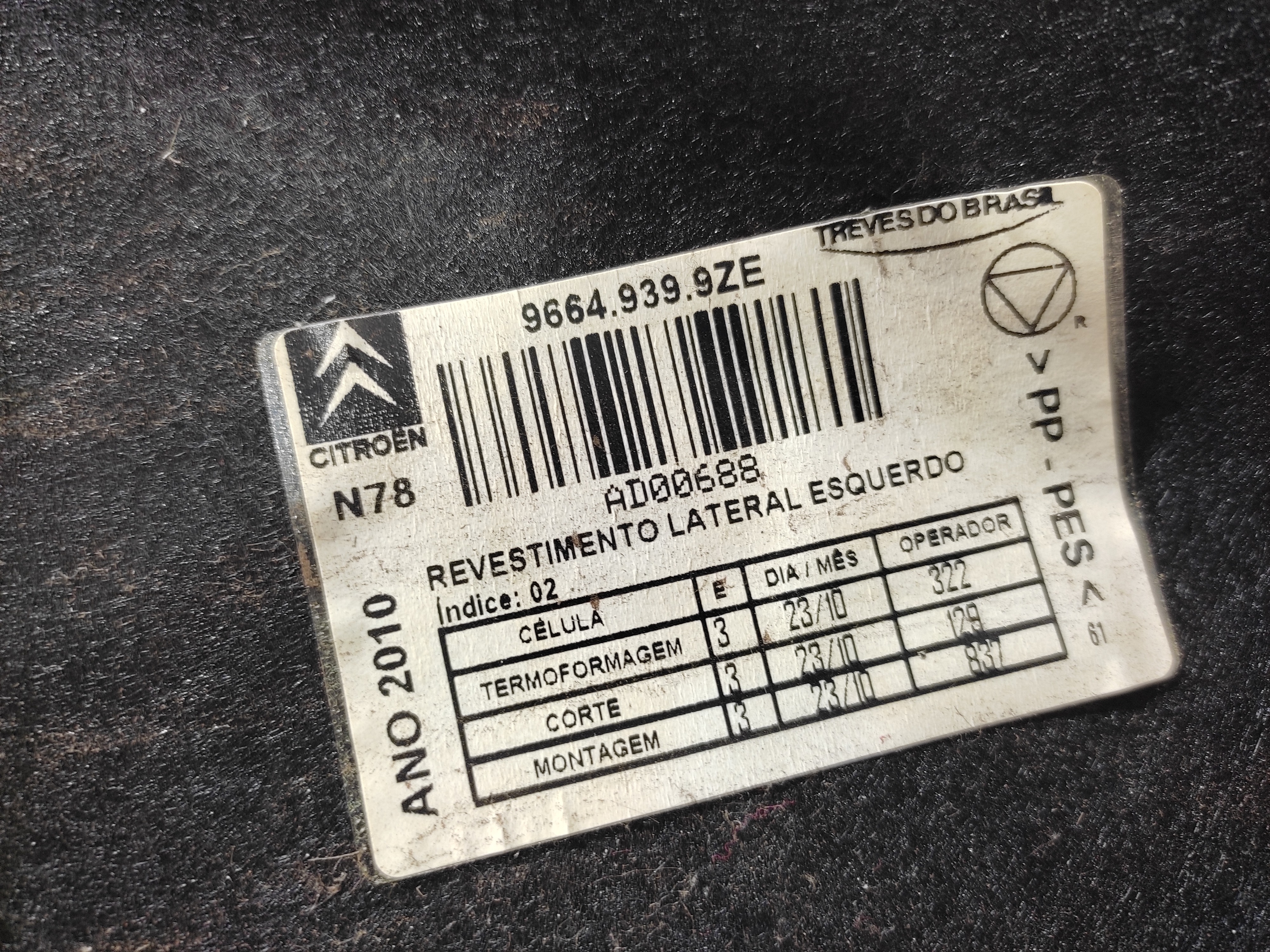 Carpete Esquerdo Porta Malas Xsara Picasso 2010 96649399ze 6