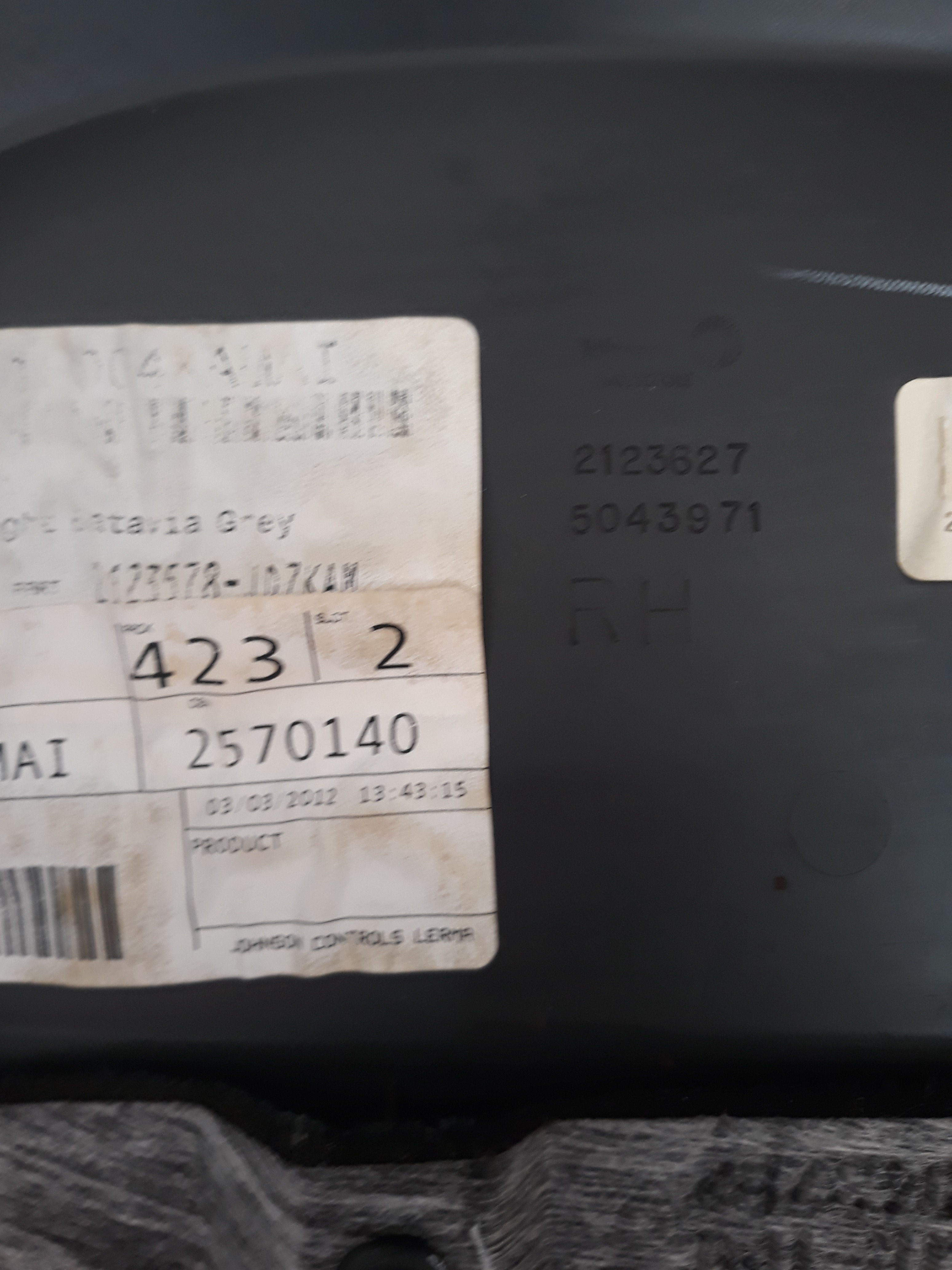Forro De Porta Direita Fiat 500 Cult 2012 2123627  Preto 5