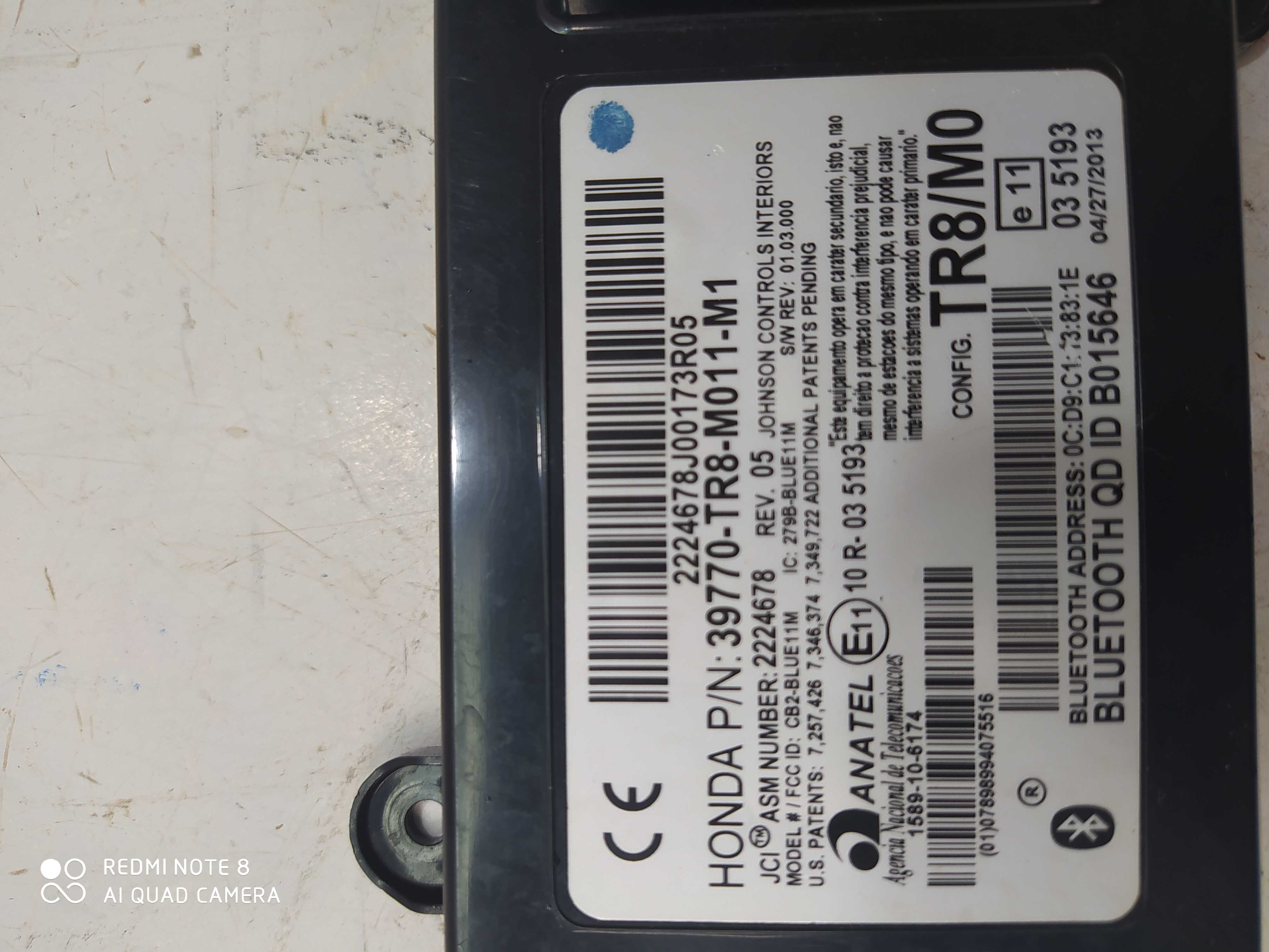 Módulo Central Bluetooth Honda Civic 2.0 2014 39770tr8 5