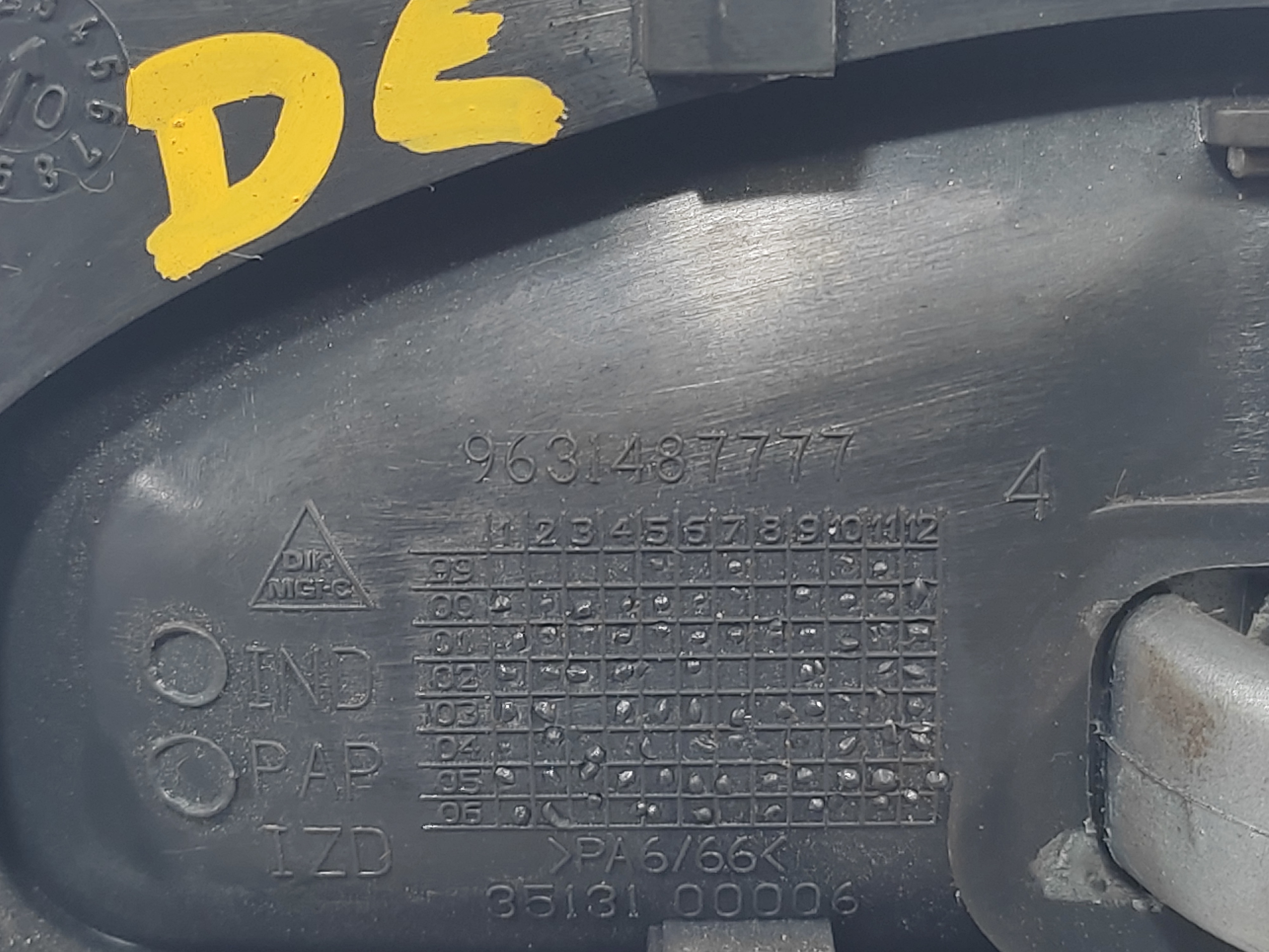 Maçaneta Interna Diant Esq Xsara Picasso 2010 9631487777 Preto Dianteira 5