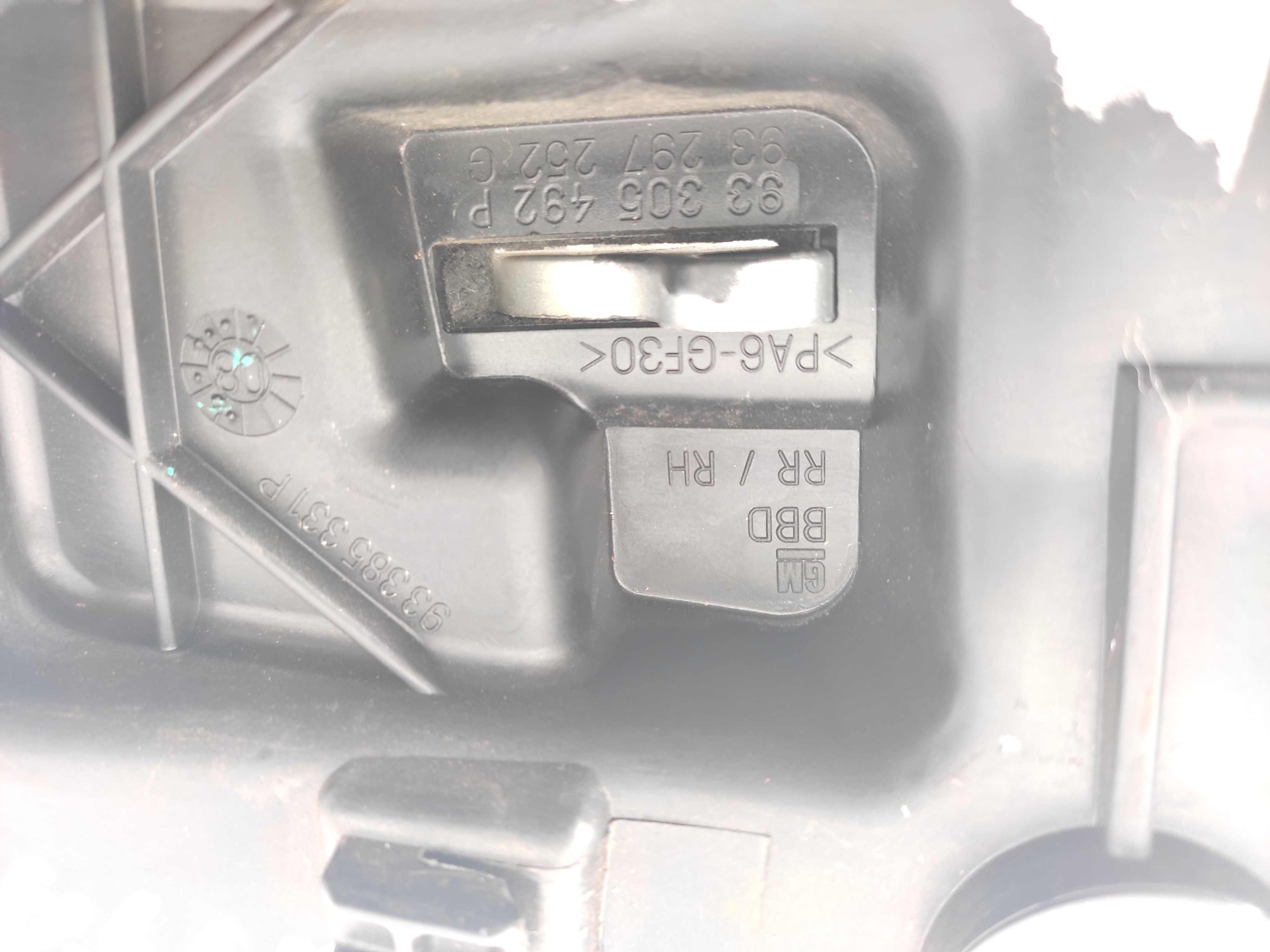 Maçaneta Interna Traseira Direita Gm Meriva 2008 93305492 Preto Traseira 5