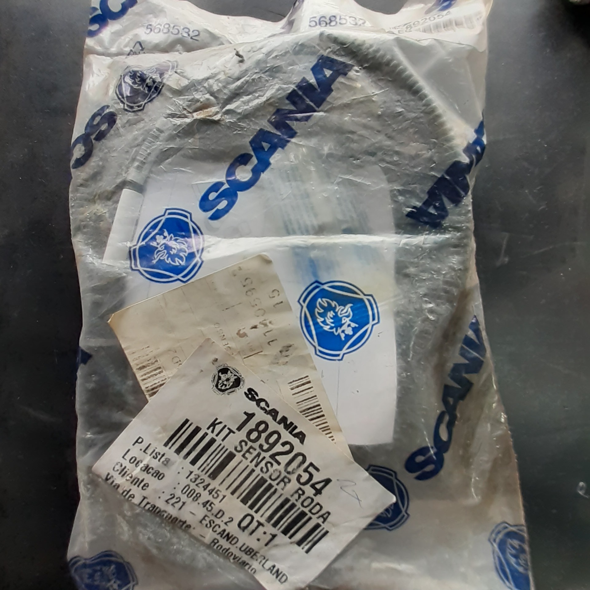 Sensor Abs Original Scania Dianteiro Esquerdo Reto 1892054 3
