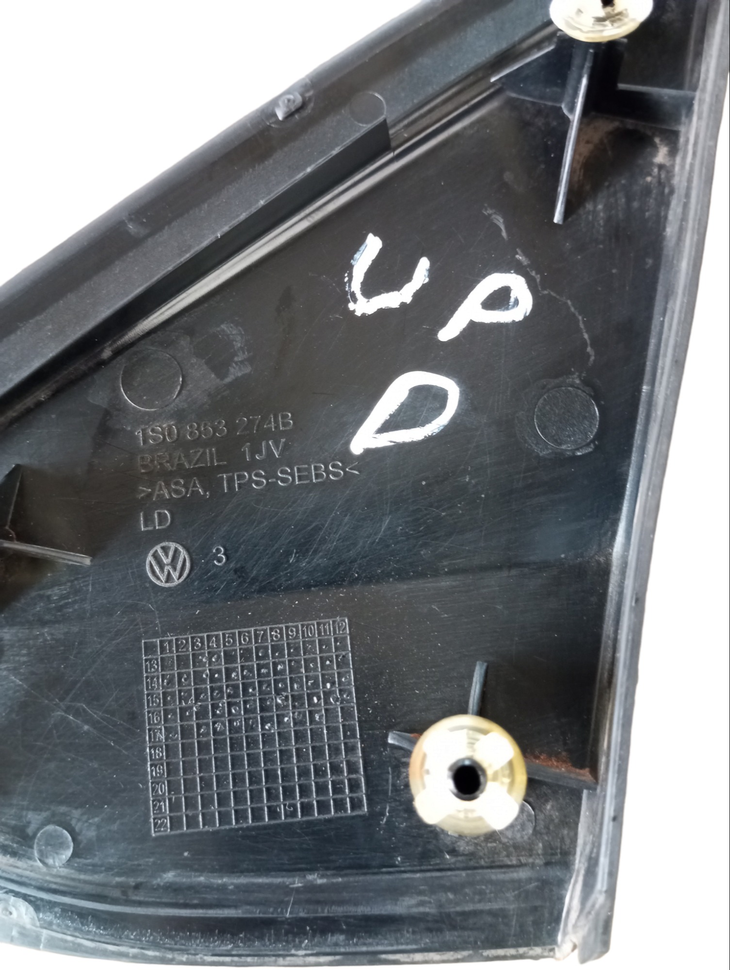 Acabamento Retrovisor Direito Vw Up 2016/2020 1s0853274b Preto