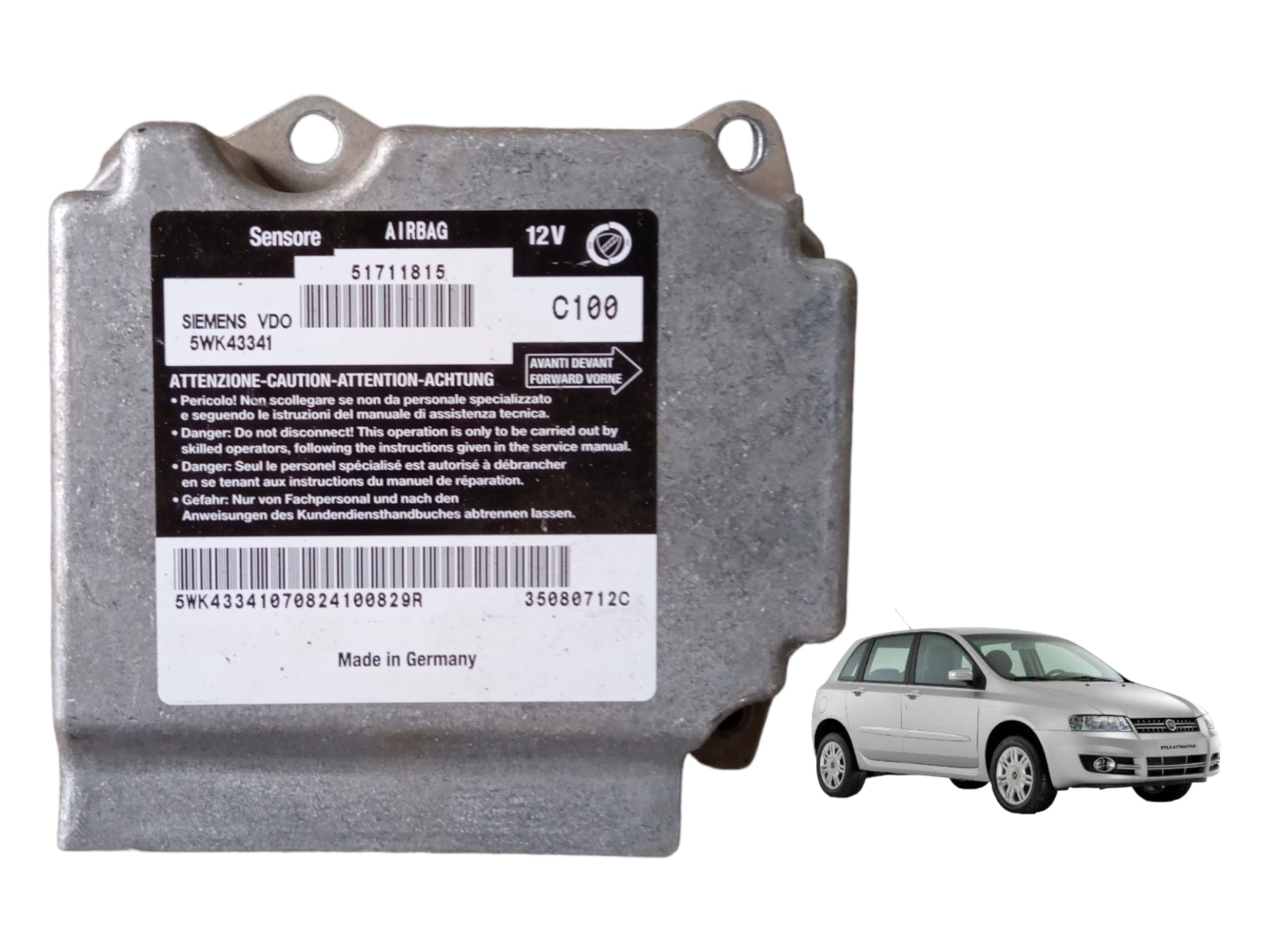 Módulo Air Bag Fiat Stilo 1.8 2007 2008 2009 2010 5wk43341 1