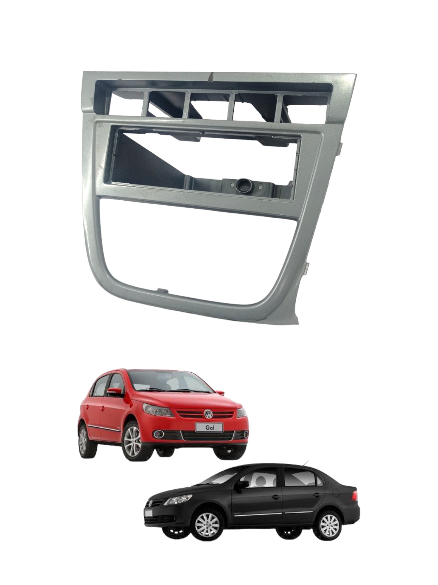 Acabamento Moldura Central Volkswagen Gol Voyage G5 Cinza 7