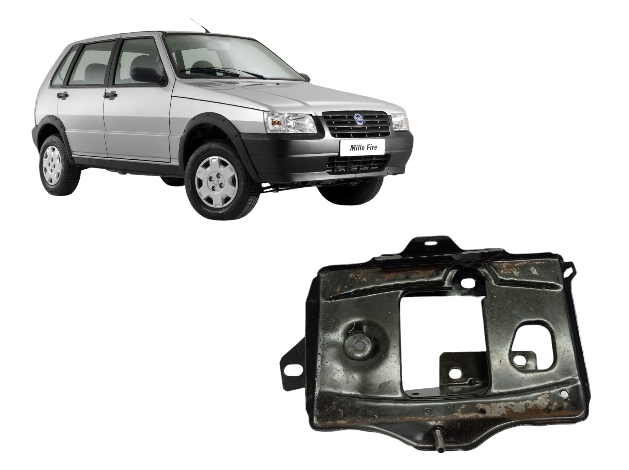 Suporte Caixa Bateria Fiat Uno Mille 2008 E34350