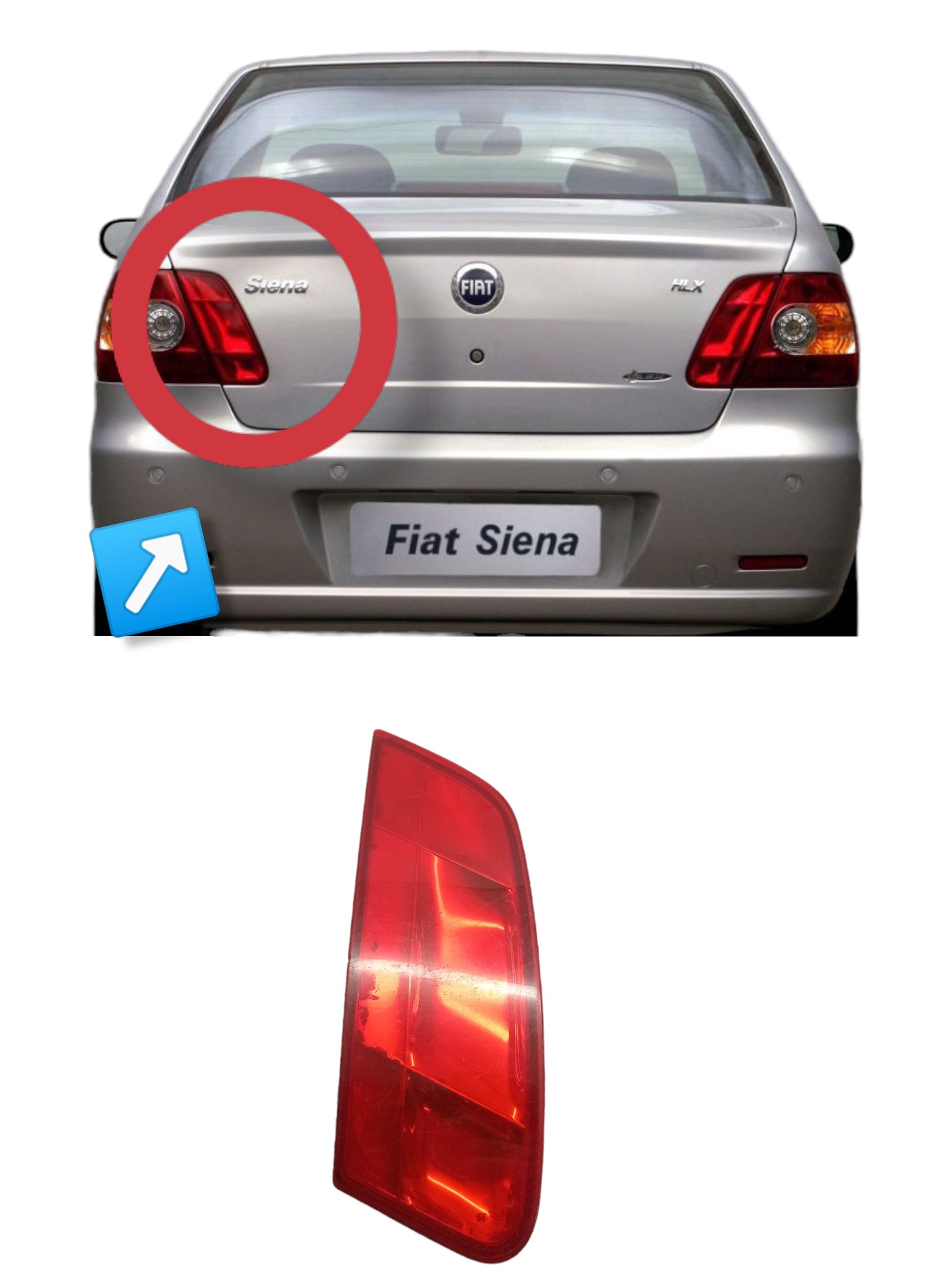 Lanterna Esquerda Tampa Traseira Fiat Siena 2005 a 2012 4