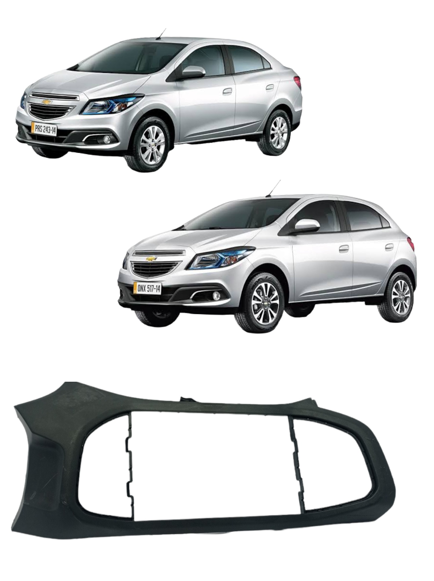 Moldura Painel Central Multimídia Gm Onix Prisma 2014/20  Preto 5
