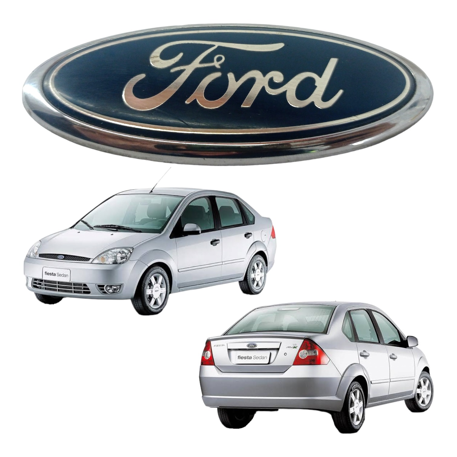 Emblema Tampa Traseiro Ford Fiesta 2002/2014 2s65a425a52ab Azul 3