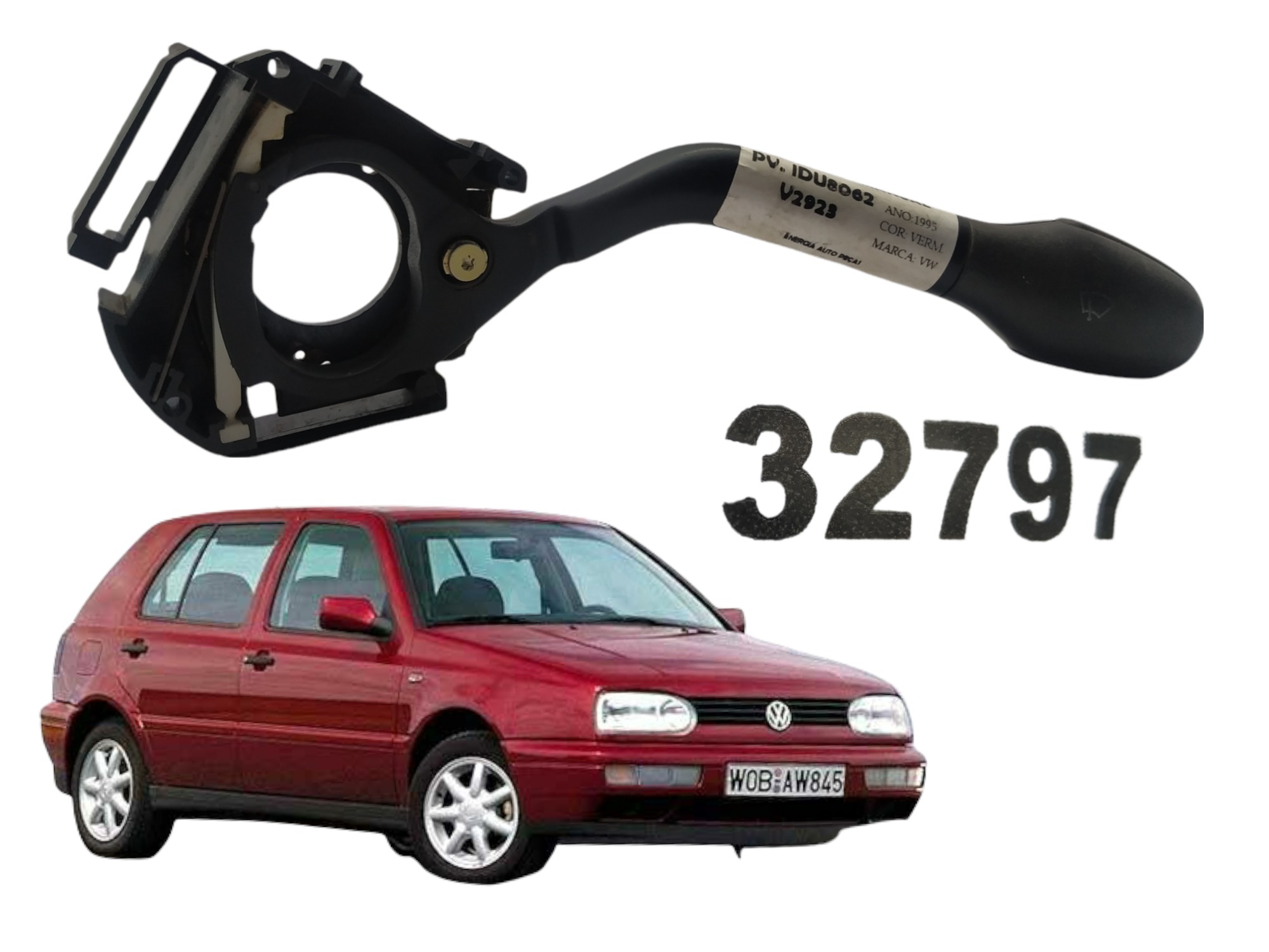 Comando Chave Limpador De Parabrisa Volks Golf 1995 E32797 9
