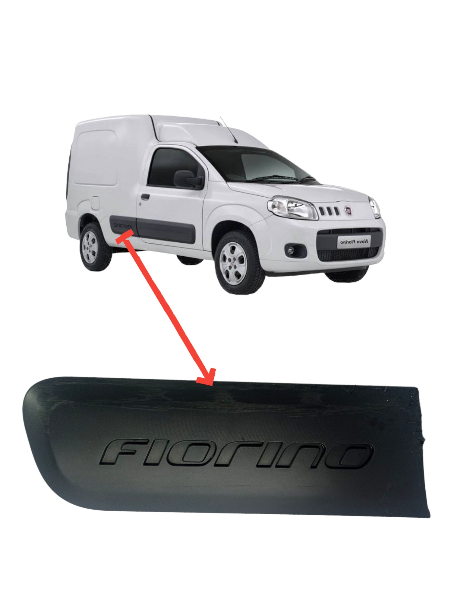 Moldura Friso Lateral Tras Direita Fiat Fiorino 2014 A 2020  Preto 3