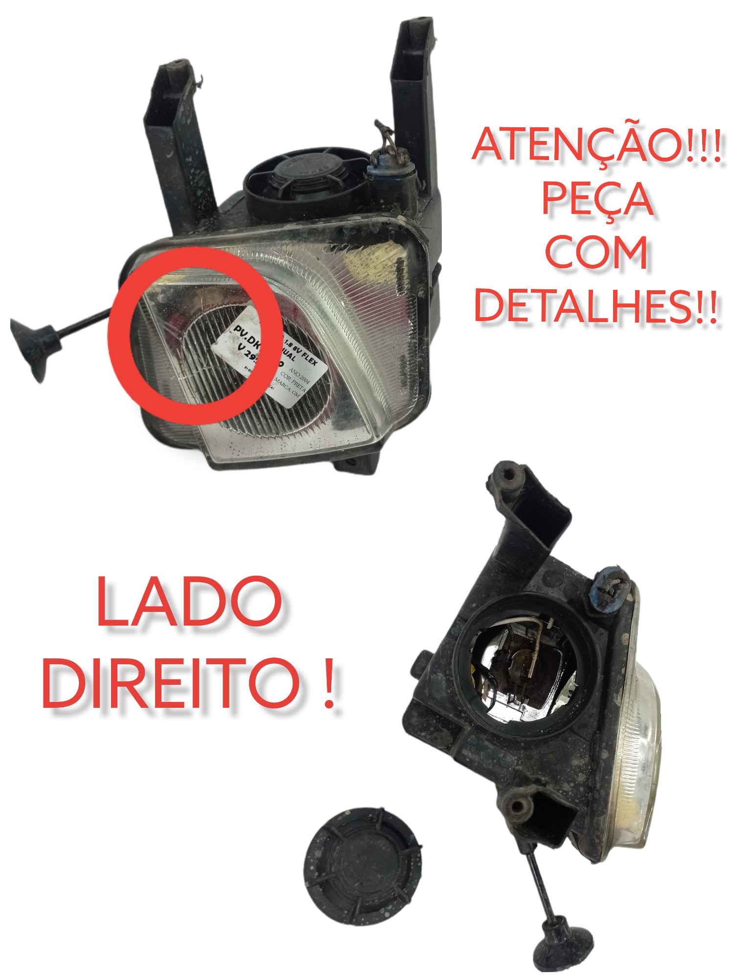 Par Farol Neblina Gm Meriva Ano 2003 A 2012 Com Detalhes  Transparente 3