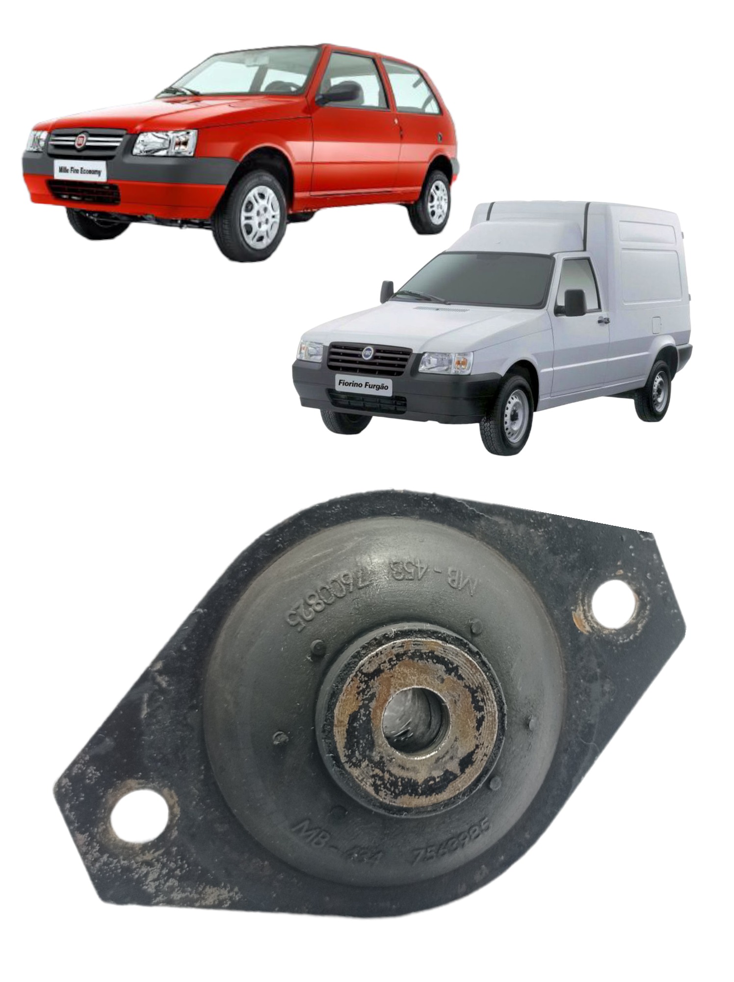 Coxim câmbio motor Fiat Uno Fiorino 2012 7563985 7600825 5
