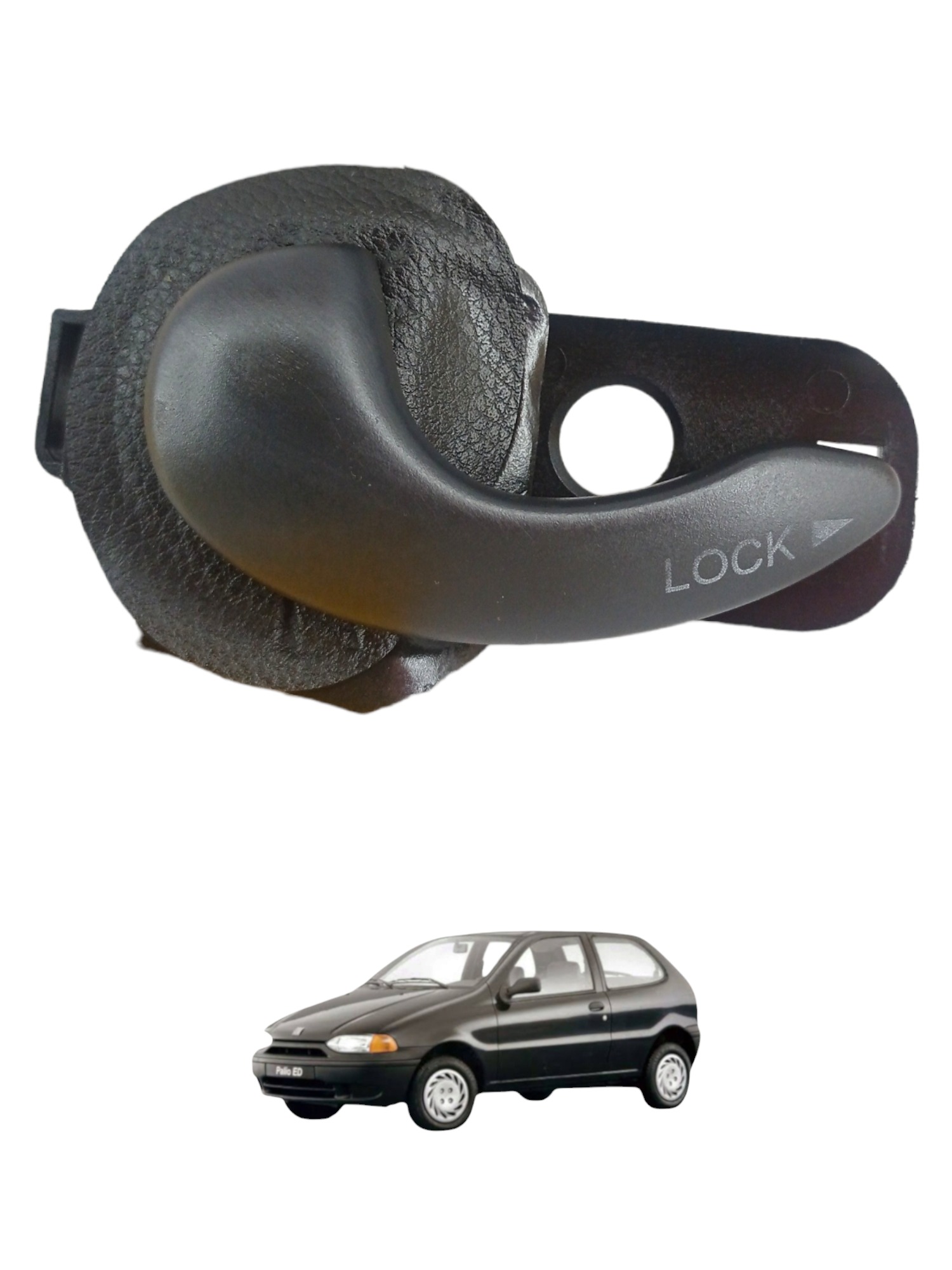 Maçaneta Interna Dianteira Esquerda Fiat Palio 1997 A 2012 Preto Dianteira 4