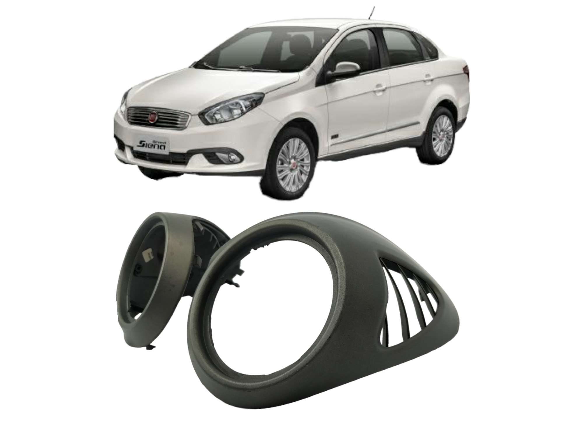 Par Moldura Difusor De Ar Fiat Grand Siena 2012/20018