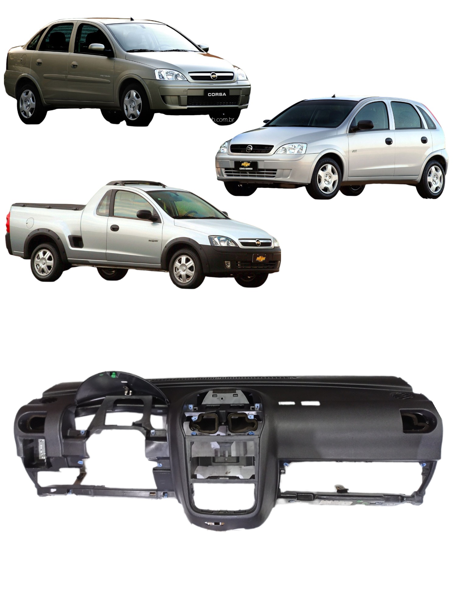 Moldura Painel Gm Corsa Hatch Sedan Montana 2002/2012 E36714 7