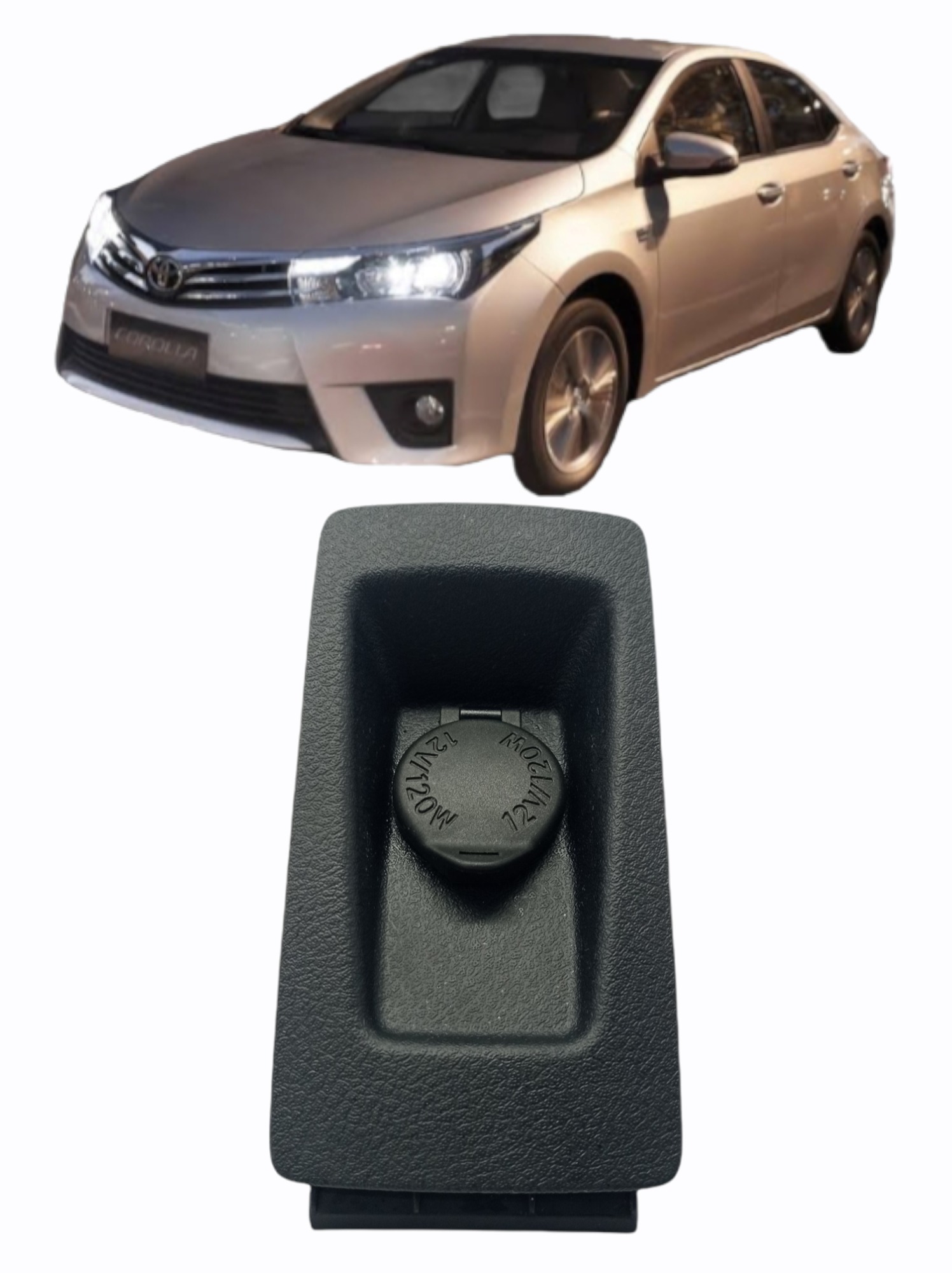 Moldura Tomada 12v Toyota Corolla 2015 5892402120 E30326 Preto 5