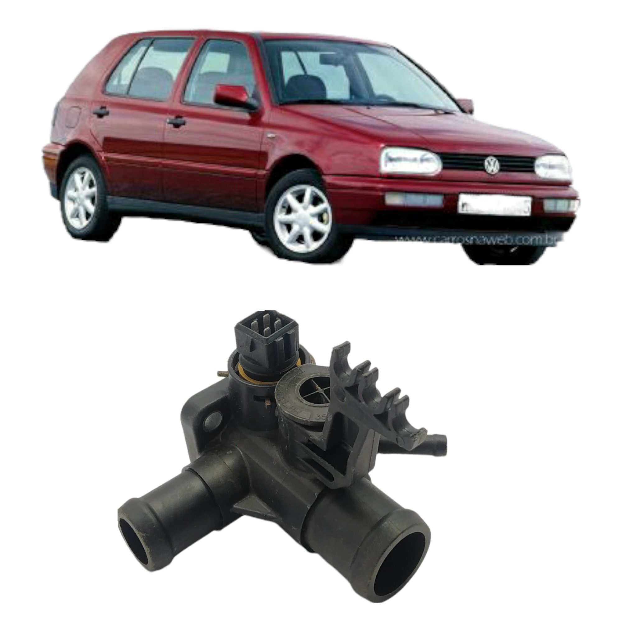 Carcaça Válvula Termostática Vw Golf 1.8 2.0 1995 a 1998 7