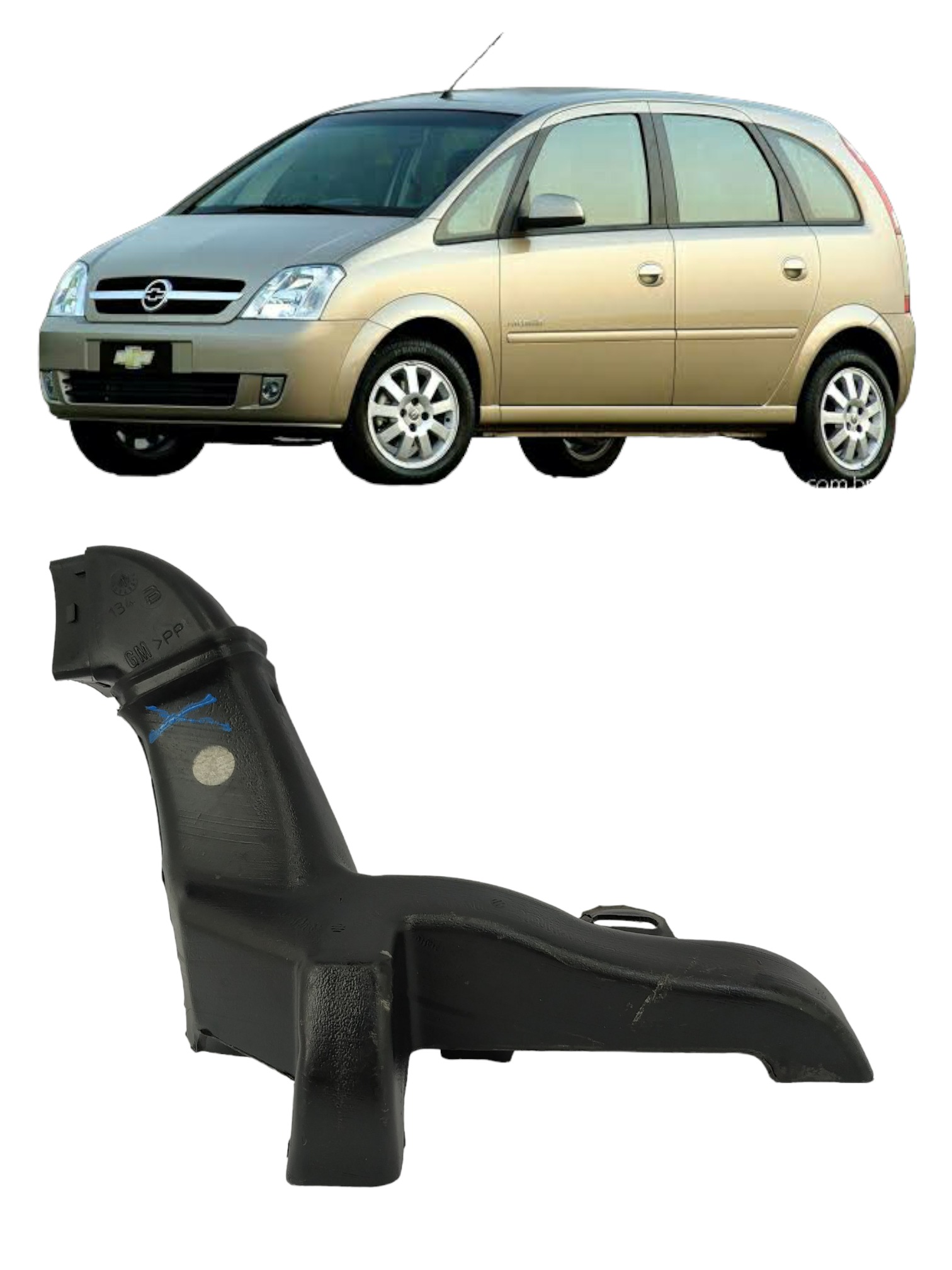 Duto Direito Ventilação Ar Gm Meriva Ano 2003/2012 93305007 3