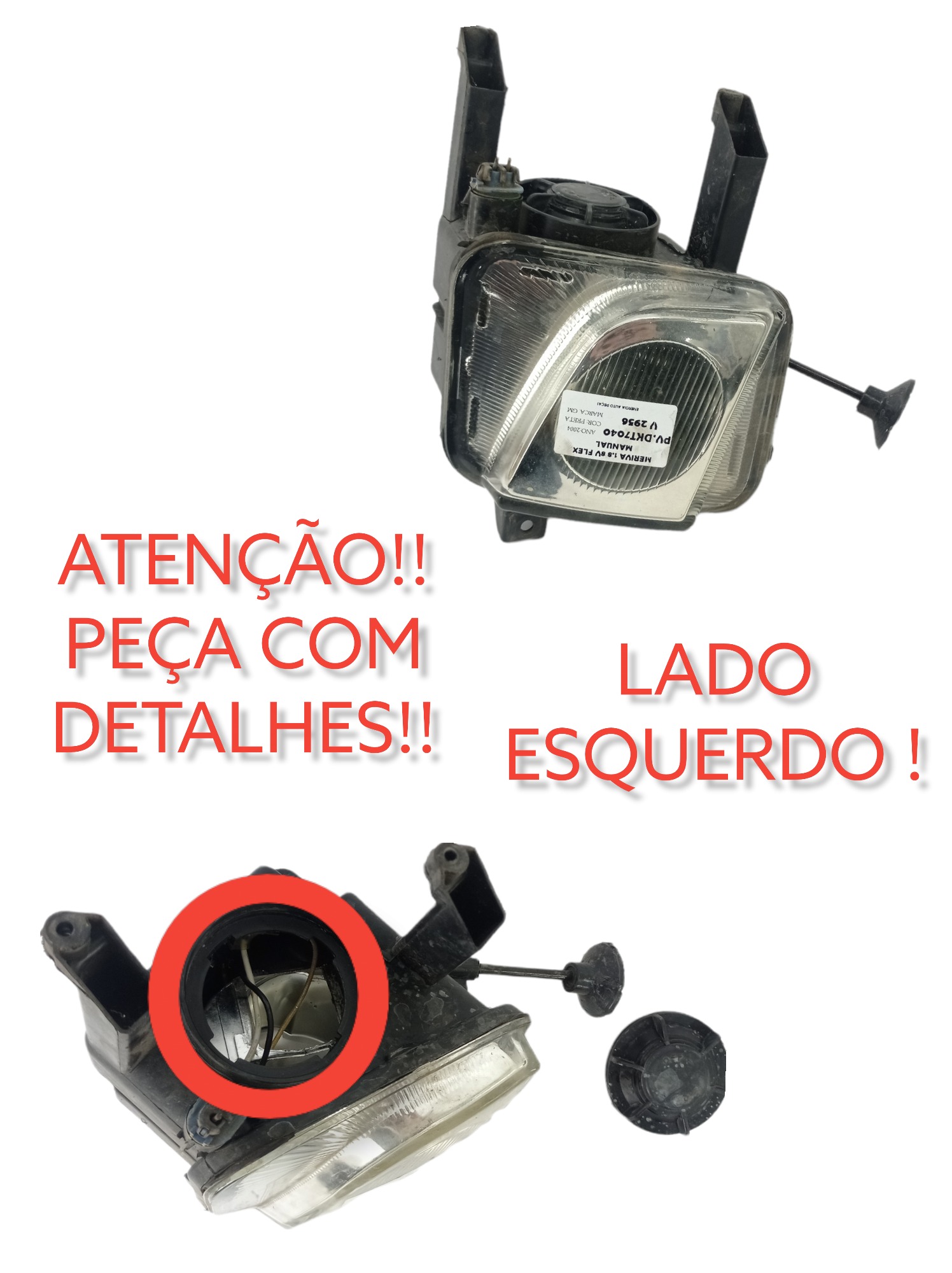 Par Farol Neblina Gm Meriva Ano 2003 A 2012 Com Detalhes  Transparente 4