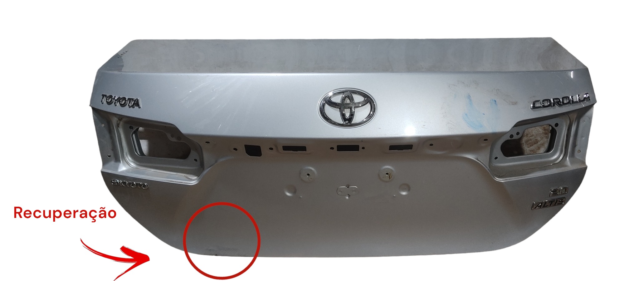 Toyota Corolla Tampa Traseira 2016 2017 2018 2019 Prata Prata 2