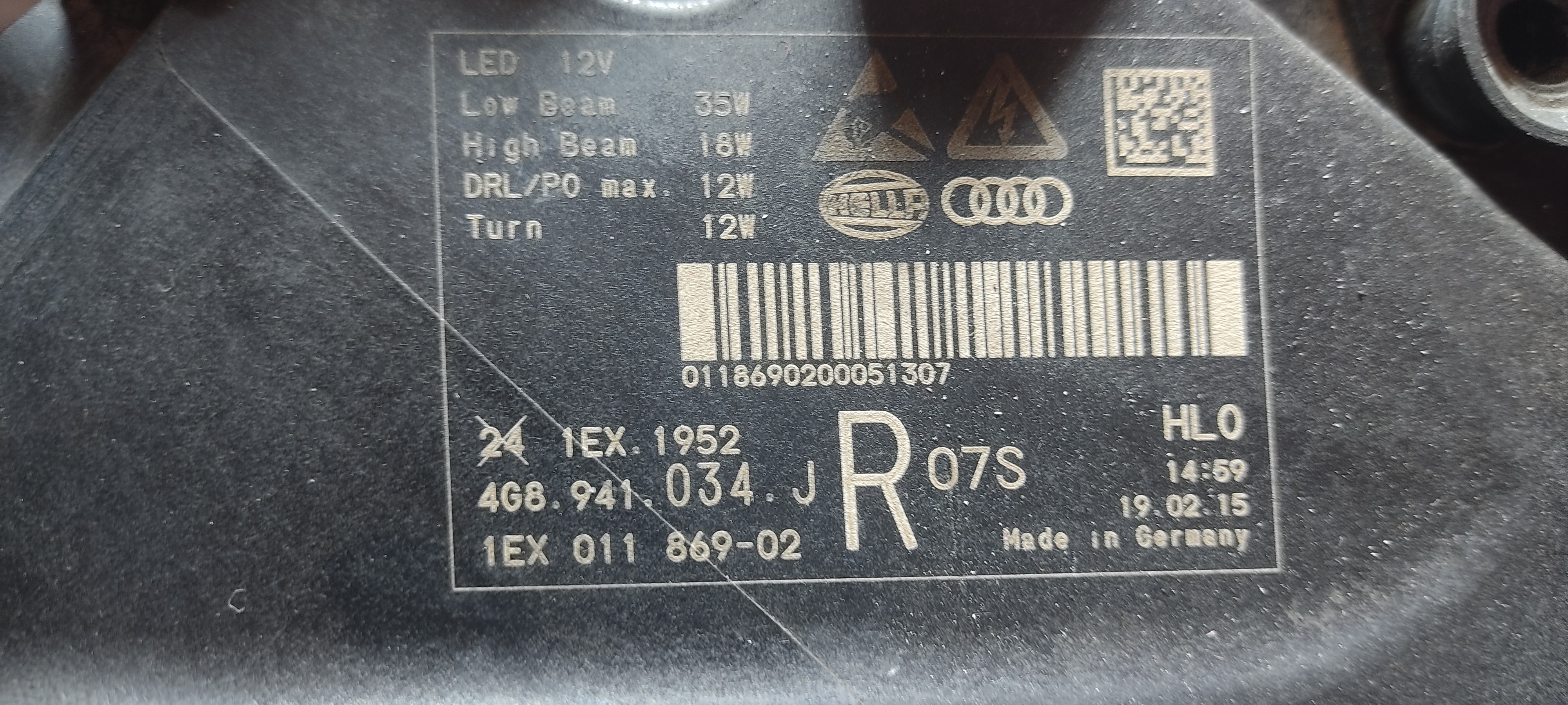 Farol Direito Audi A7 2015 2016 2018 Lente Colada Direito/passageiro