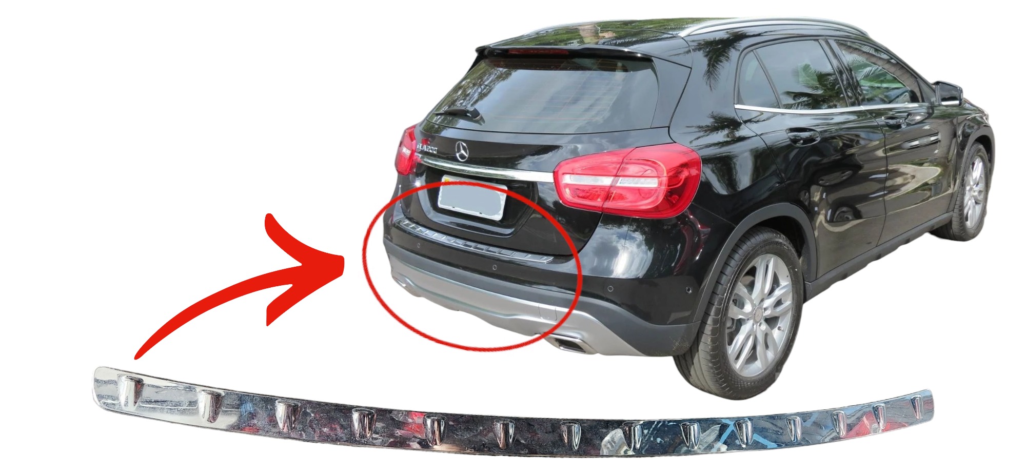 Friso Cromado Tampa Mala Mercedes Gla200 2015 2016 2017 Cromado